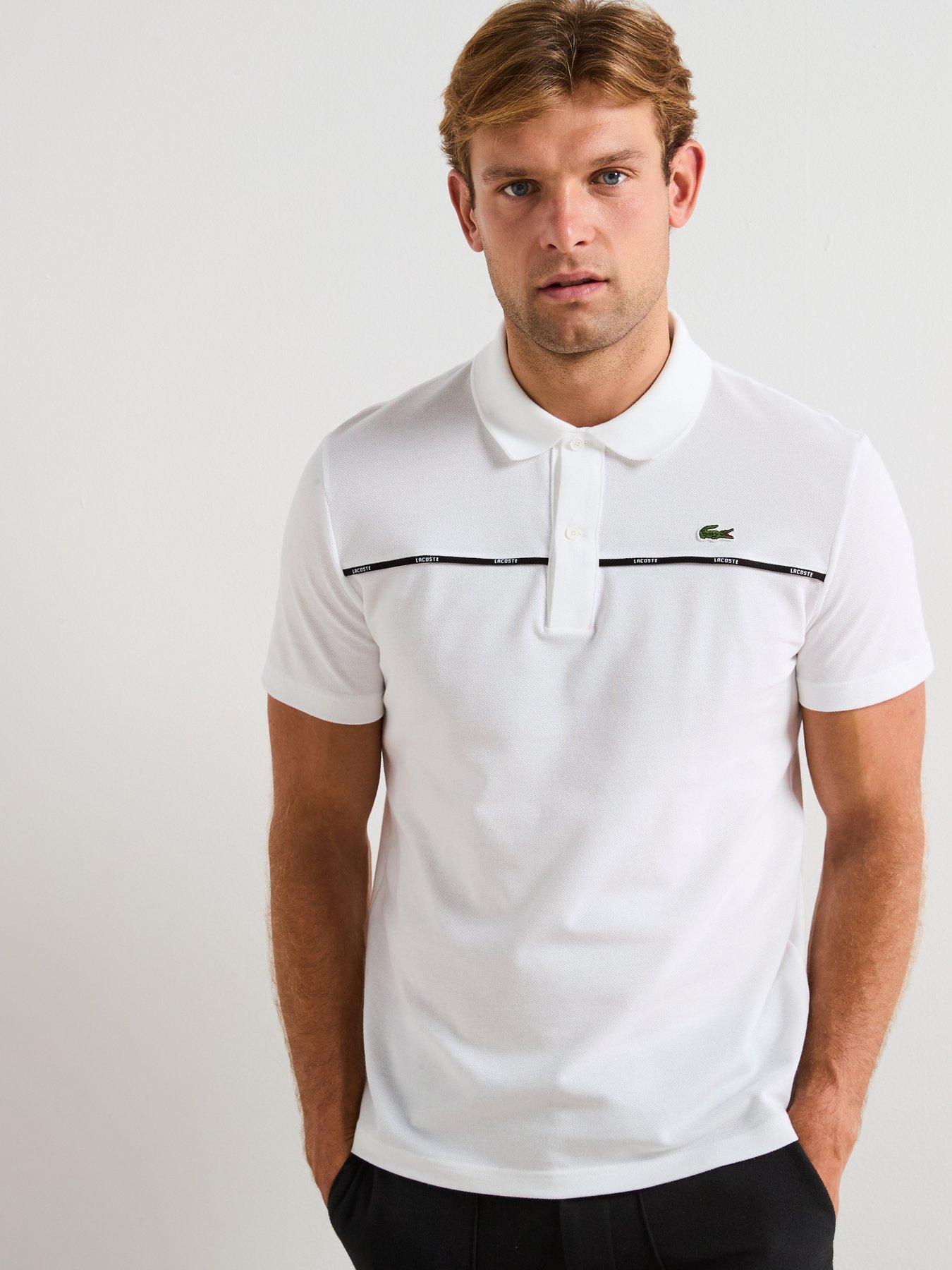 undefined L1212 Tipped Collar Piqué Taping Short Sleeve Polo Shirt- White