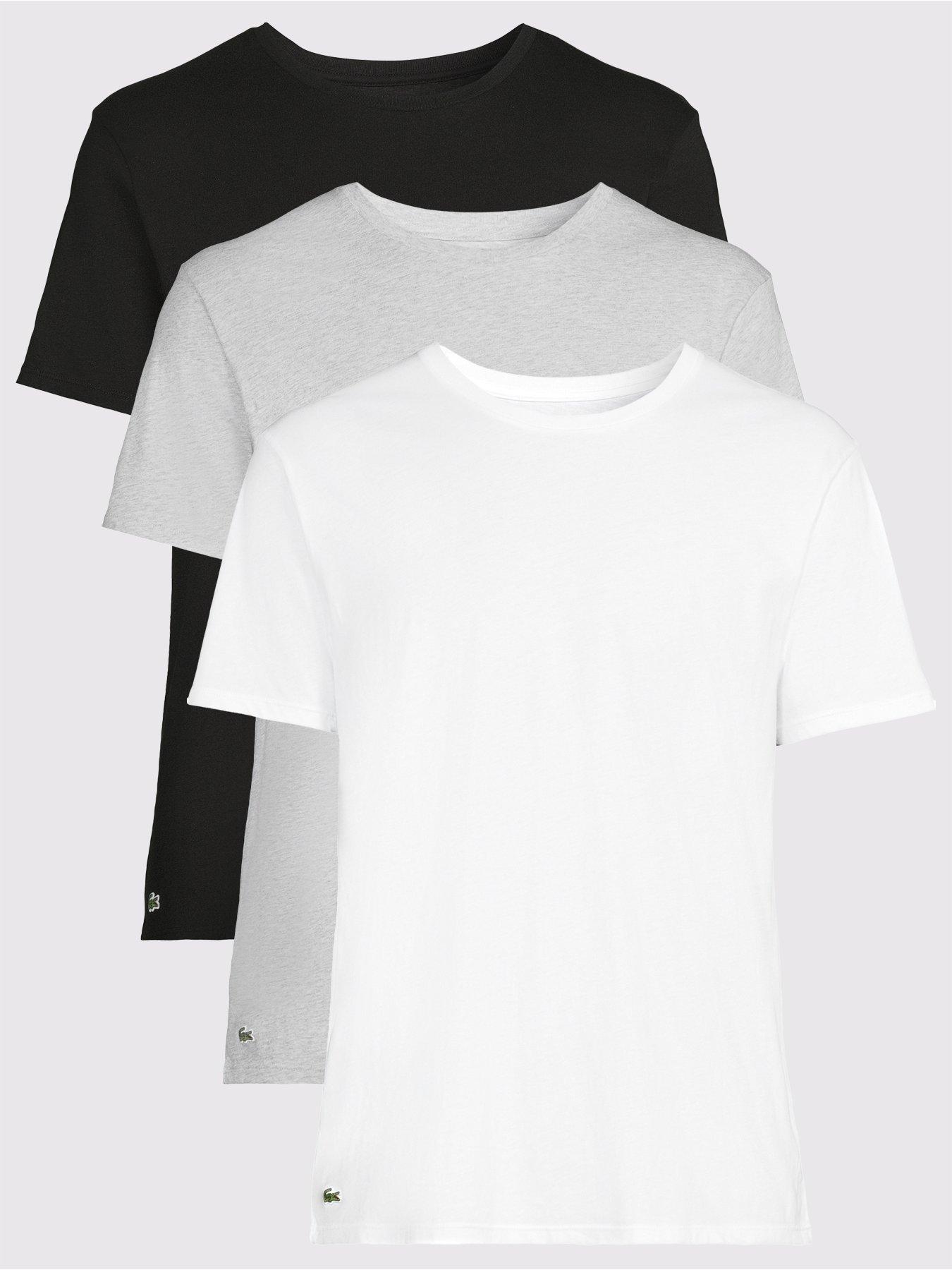 Image 1 of 6 of Lacoste 3-Pack of Crew Neck&nbsp;T-Shirts&nbsp;- Grey
