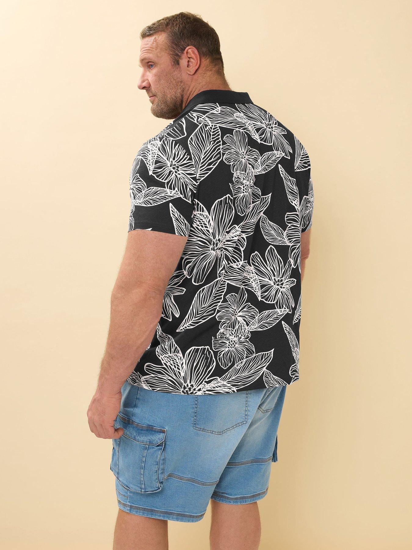 Image 2 of 6 of BadRhino Printed Polo Shirt - Black