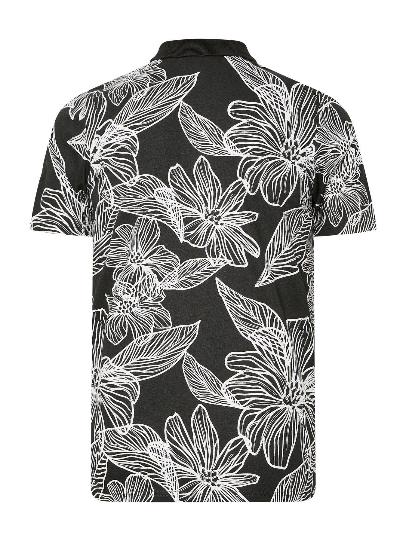 Image 6 of 6 of BadRhino Printed Polo Shirt - Black