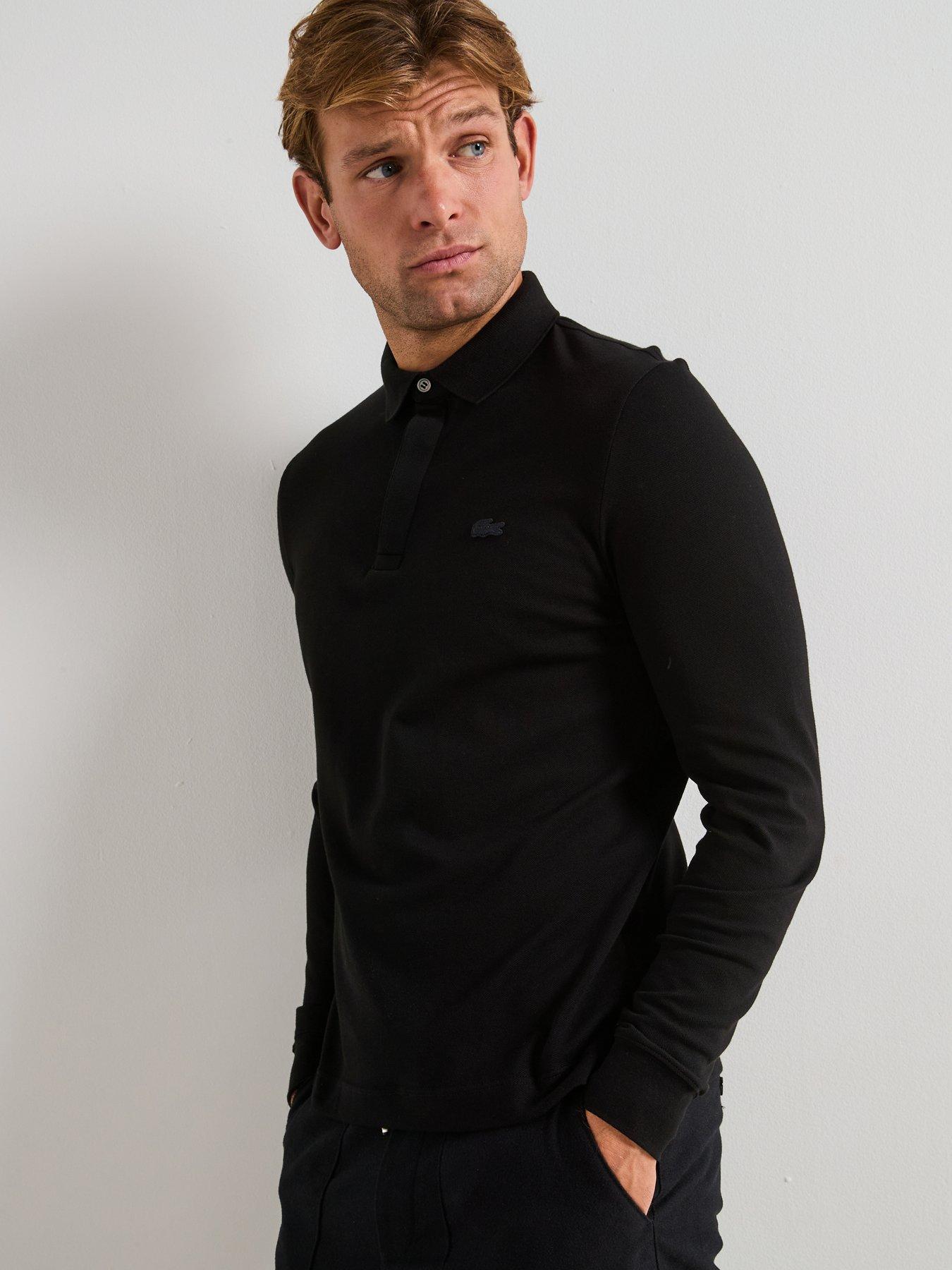 Lacoste Paris Premium Long Sleeve Polo Shirt - Black