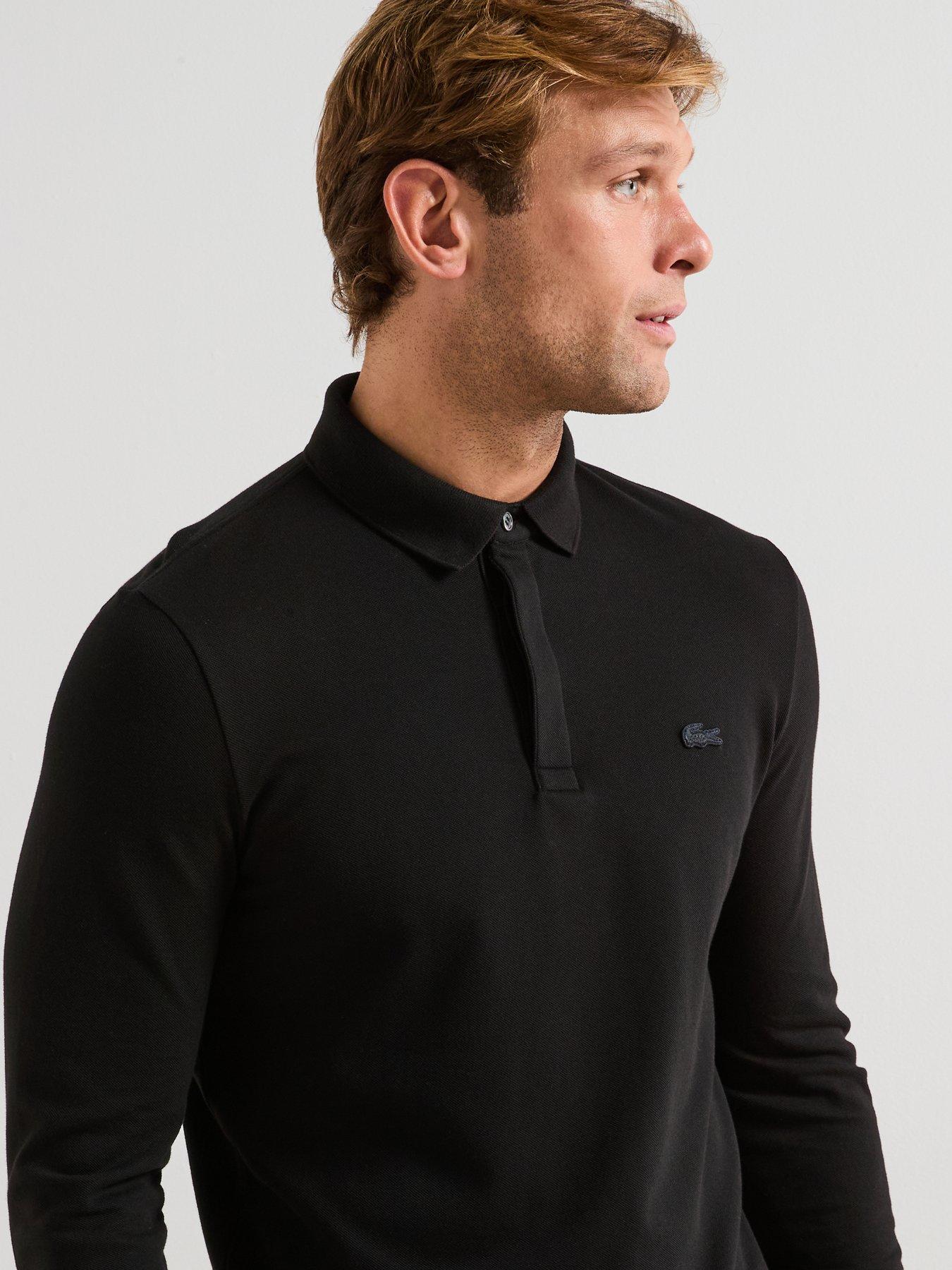 Lacoste Paris Premium Long Sleeve Polo Shirt - Black | Very