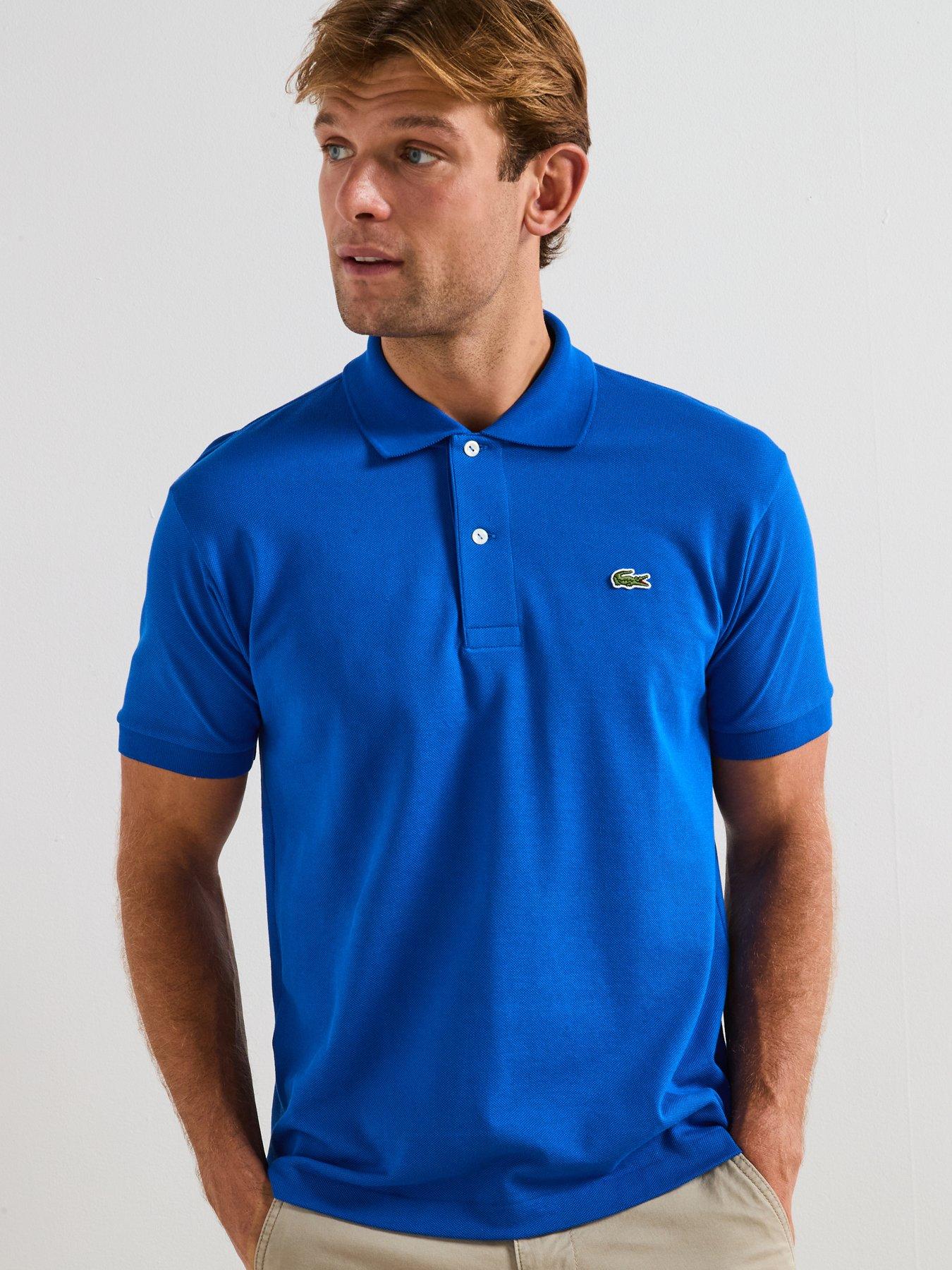 Lacoste Classic Fit L1212 Pique Short Sleeve Polo Shirt, Blue, Size S, Men