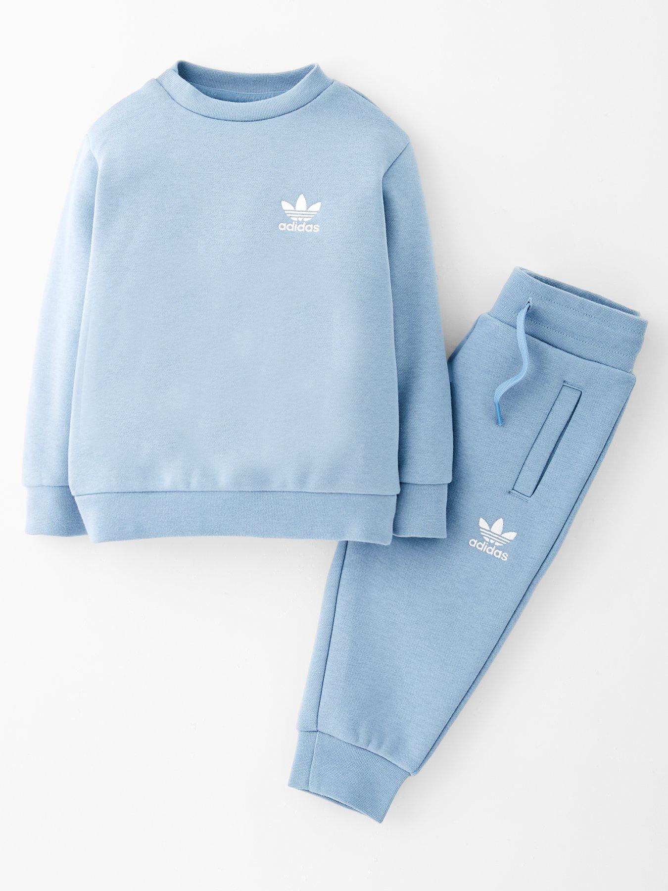 undefined Infant Boys Trefoil Essentials Crew Set - Blue