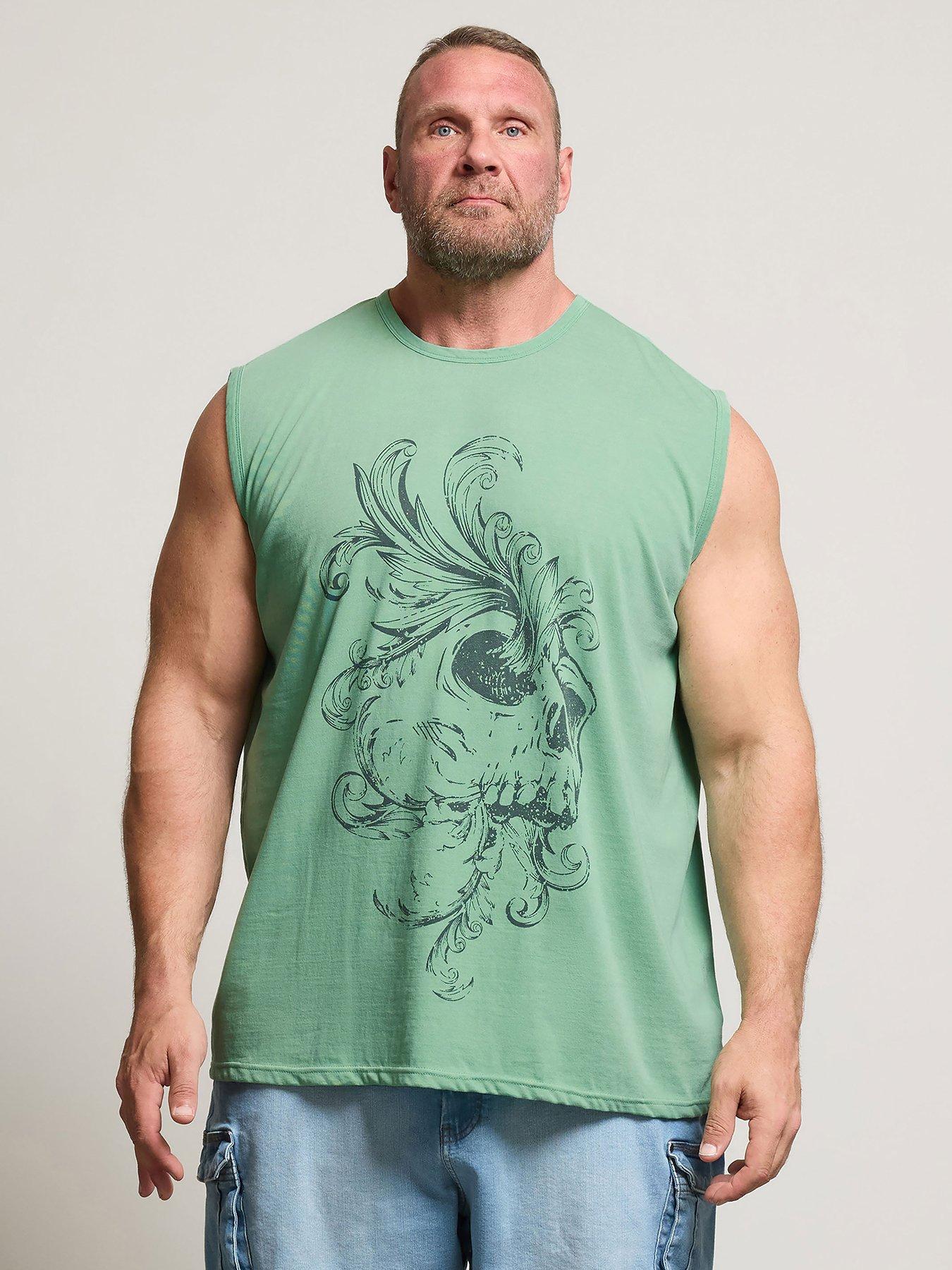 undefined Acid Wash Graphic Vest - Green