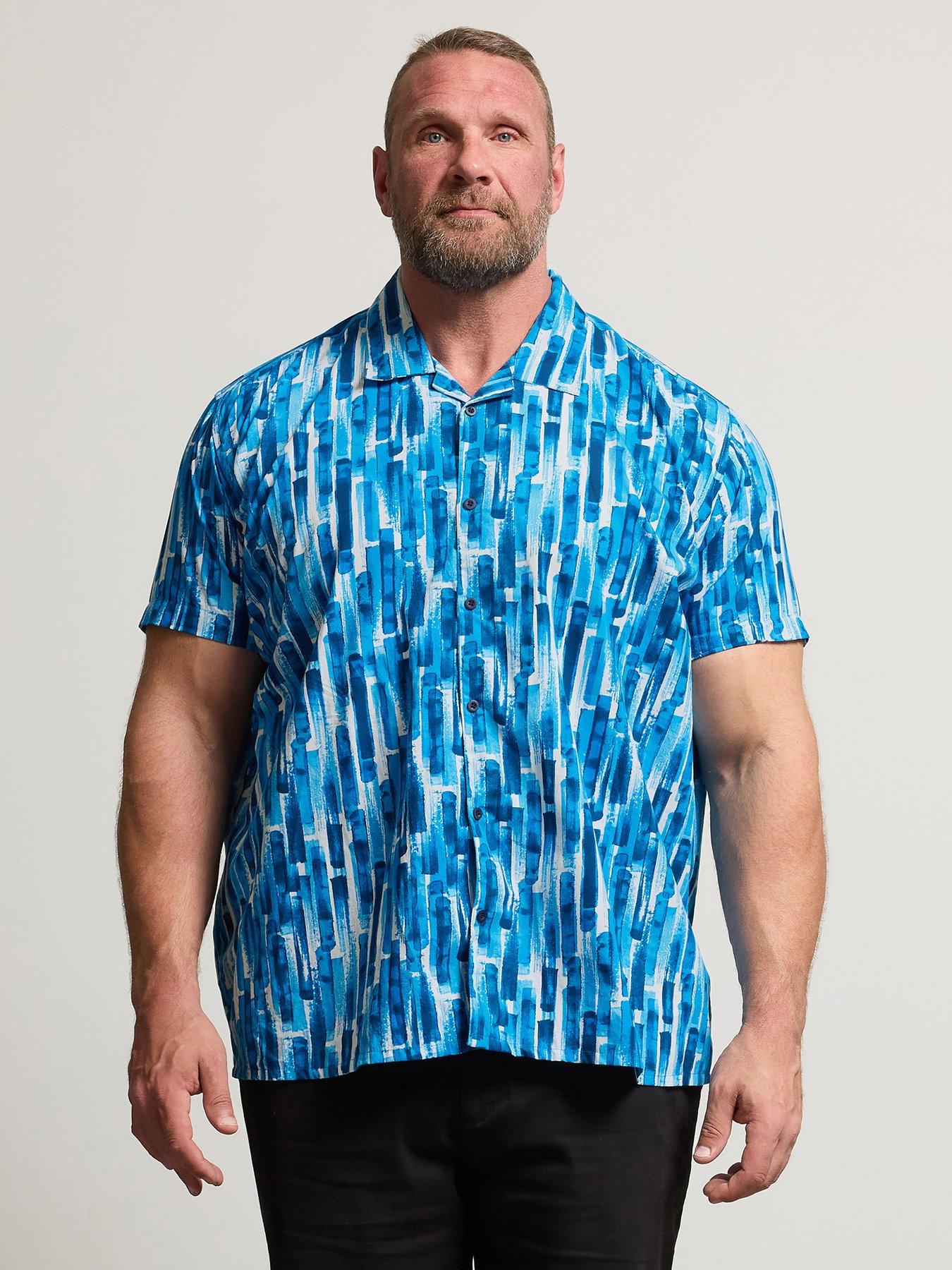 Badrhino Brushed Poplin Short Sleeve Shirt - Blue