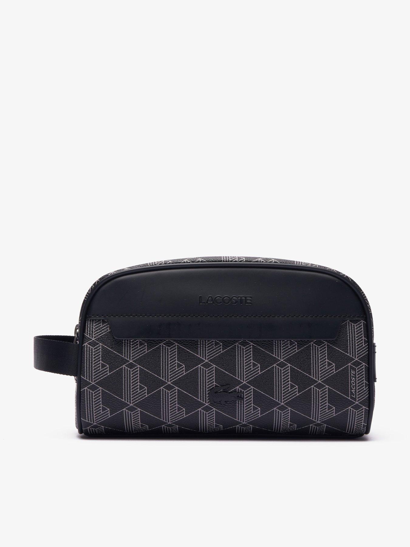 Lacoste Lacoste Monogram Wash Bag- Black