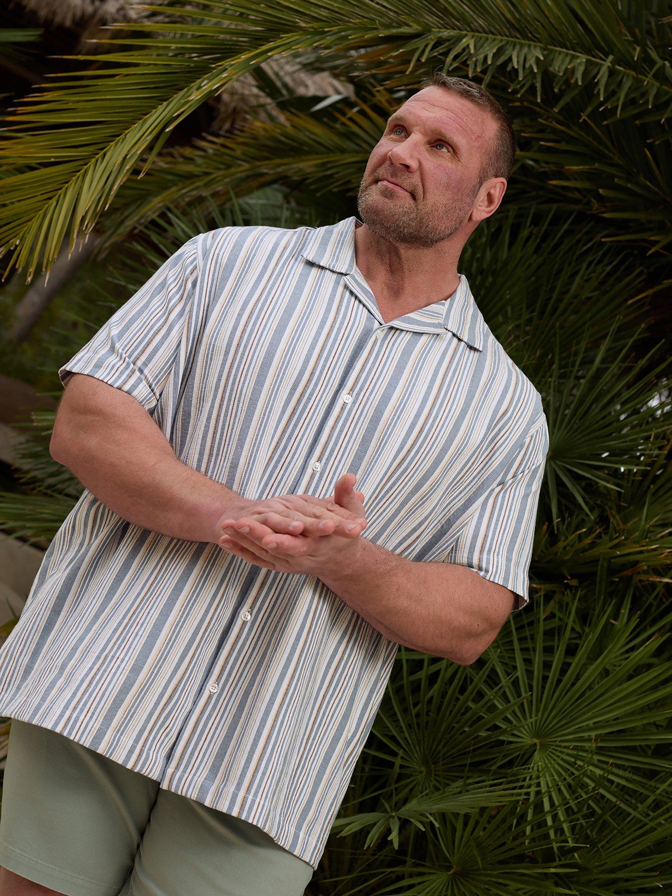 Image 1 of 4 of BadRhino Stripe Short Sleeve Shirt - White