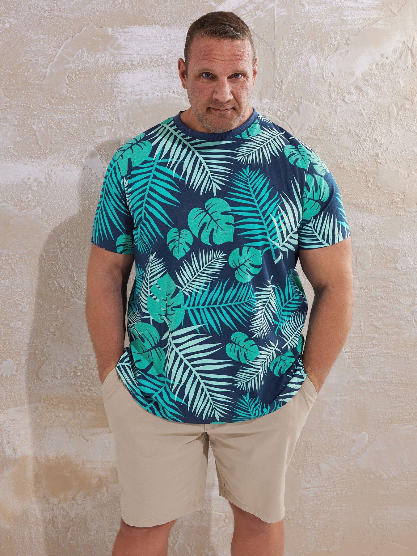 undefined Leaf Print T-Shirt - Blue
