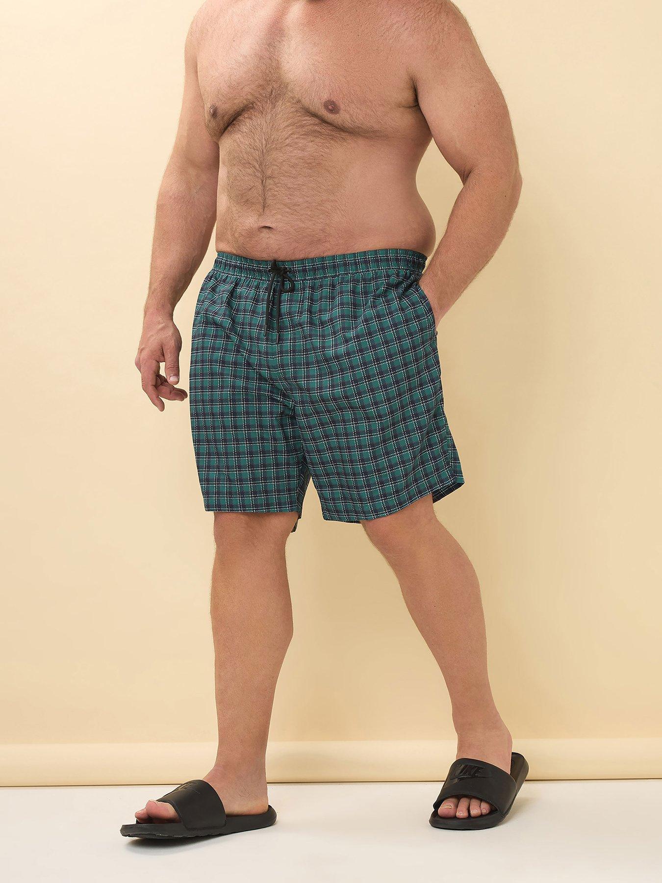 BadRhino Tartan Swim Shorts, Green, Size 2Xl, Men
