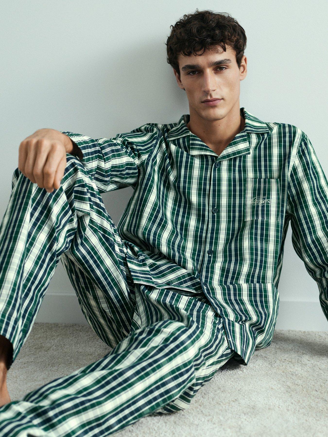 lacoste-long-sleeve-checked-pyjama-set--green