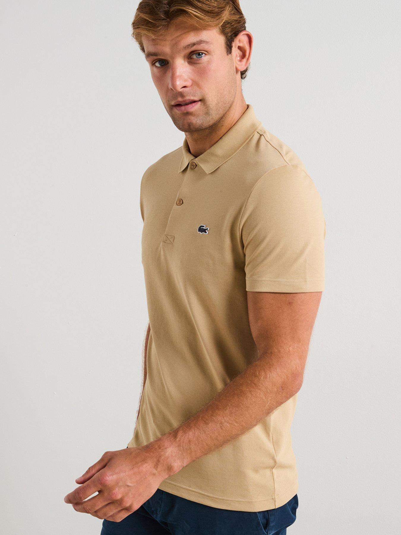undefined Regular Fit Ottoman Short Sleeve Polo Shirt - Beige