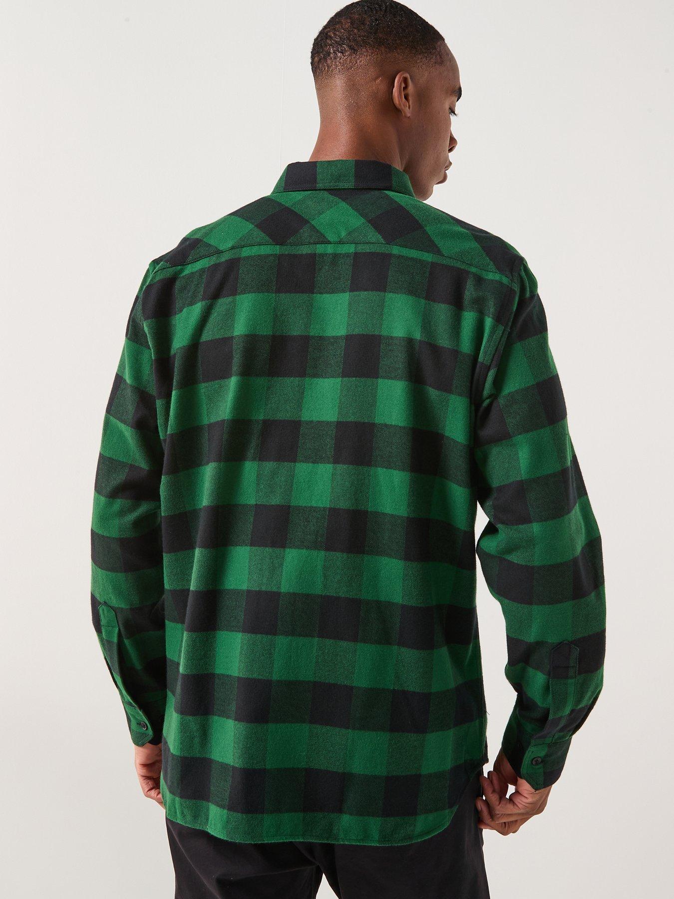 Image 2 of 6 of Lacoste Woven Cotton Long Sleeve Check Shirt- Green