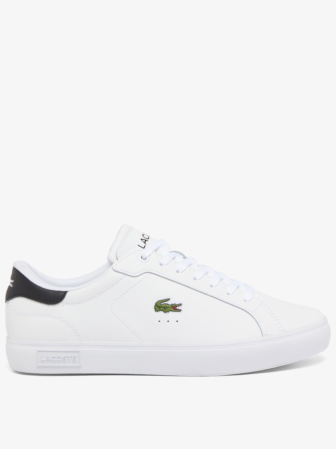 Lacoste Powercourt 125 2 SMA Leather Trainers, White/Black - 12 UK - Image 3