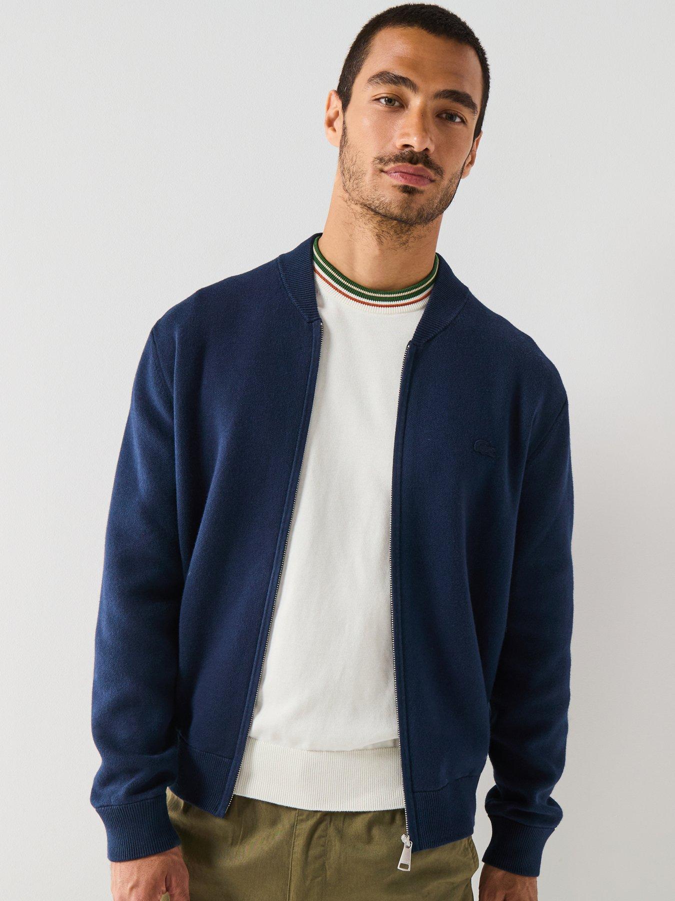 Lacoste Interlock Heavyweight Knitted Bomber - Navy