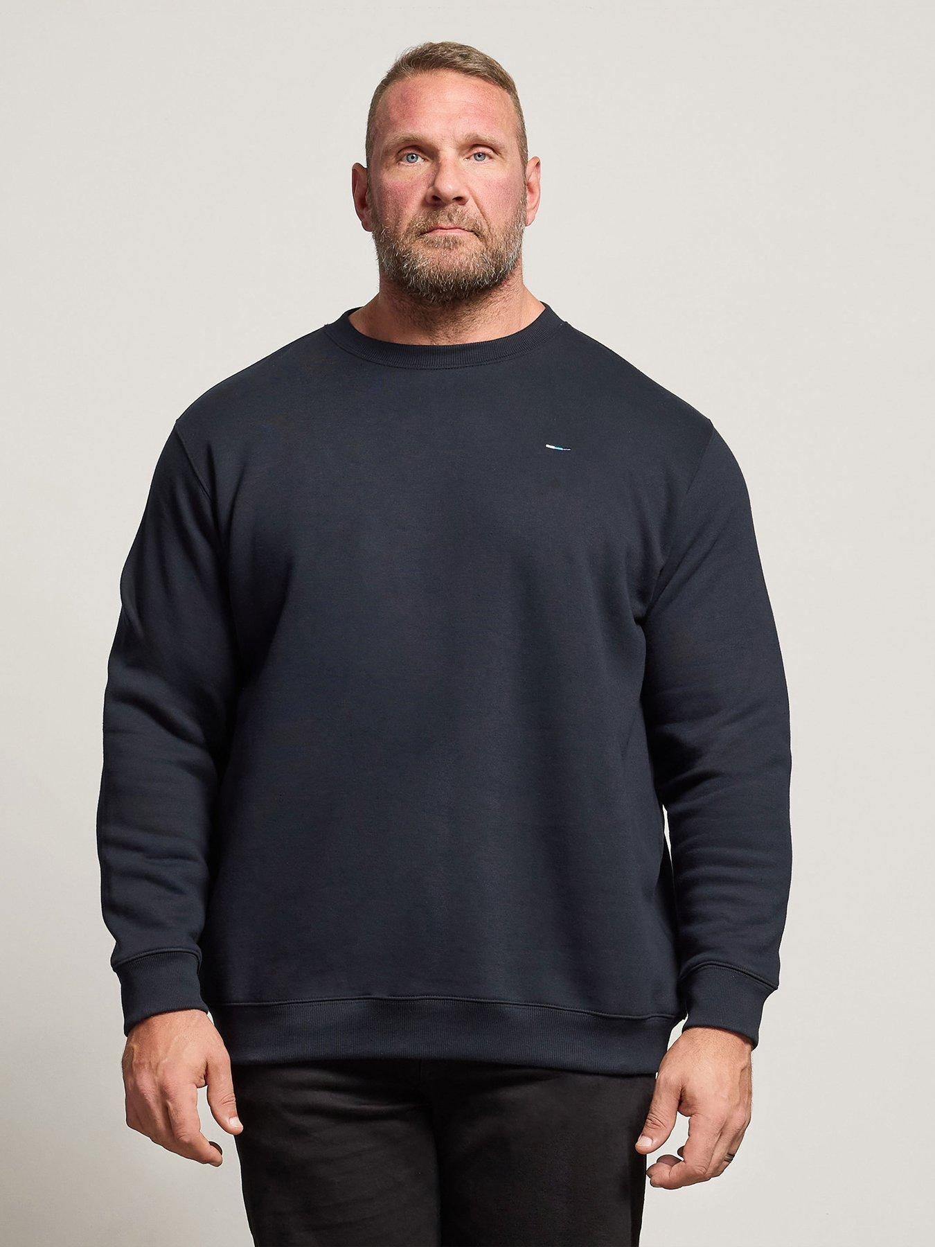 Badrhino Plain Long Sleeve Crew Sweat - Blue