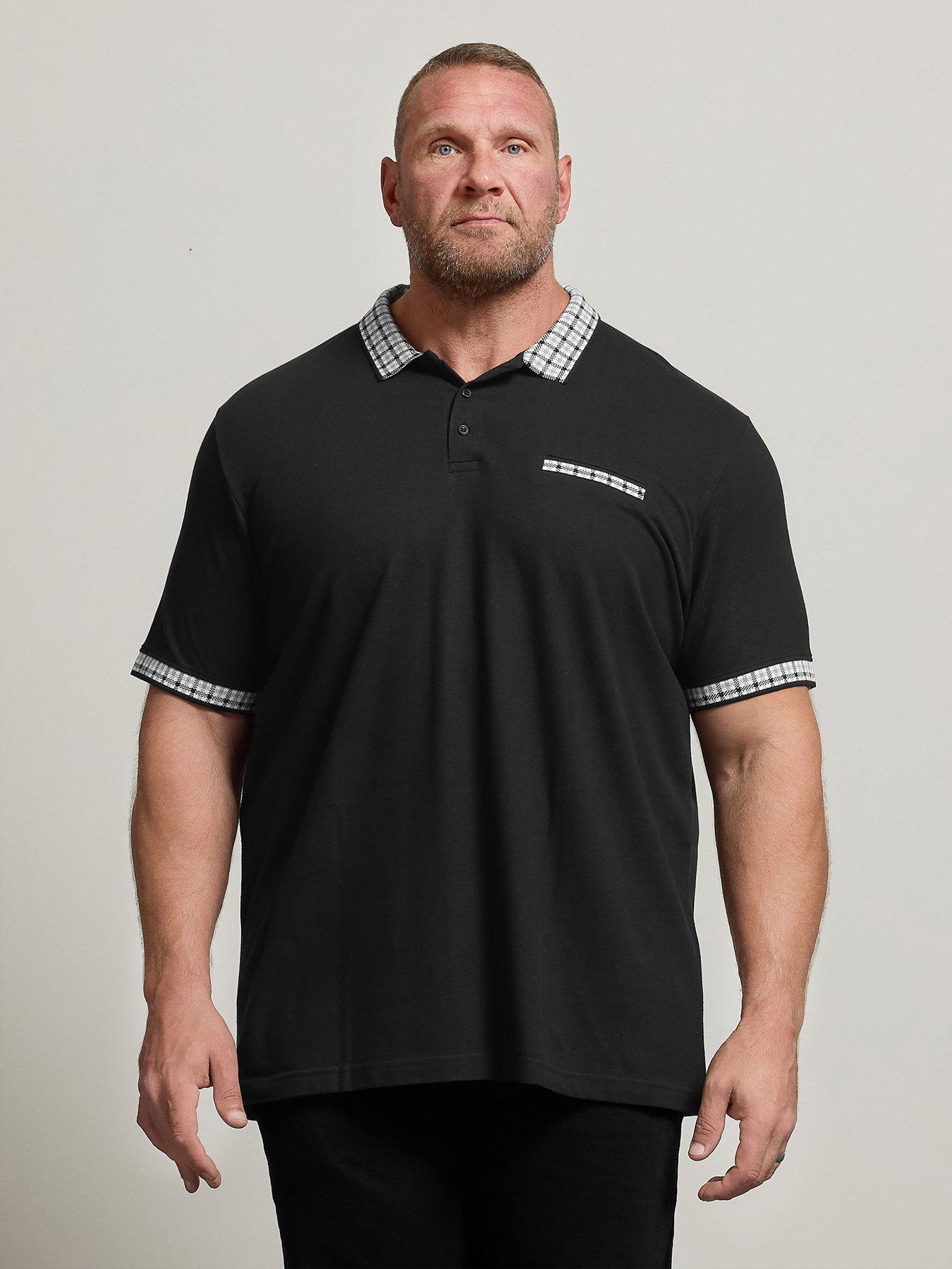 undefined Jacquard Checked Collar Polo Shirt - Black