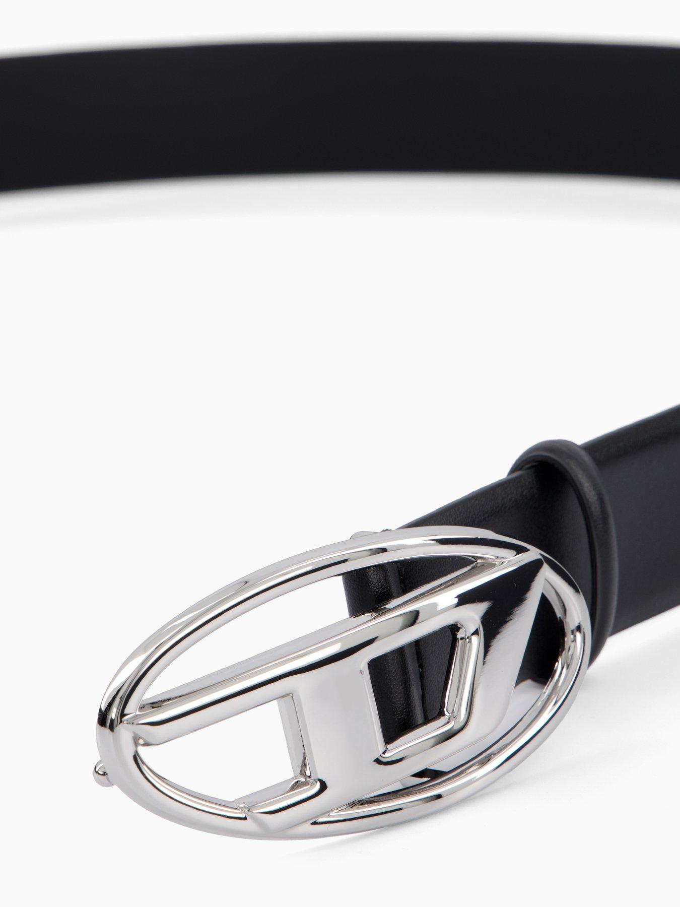 Image 3 of 4 of Diesel D Oval Leather Belt- Black