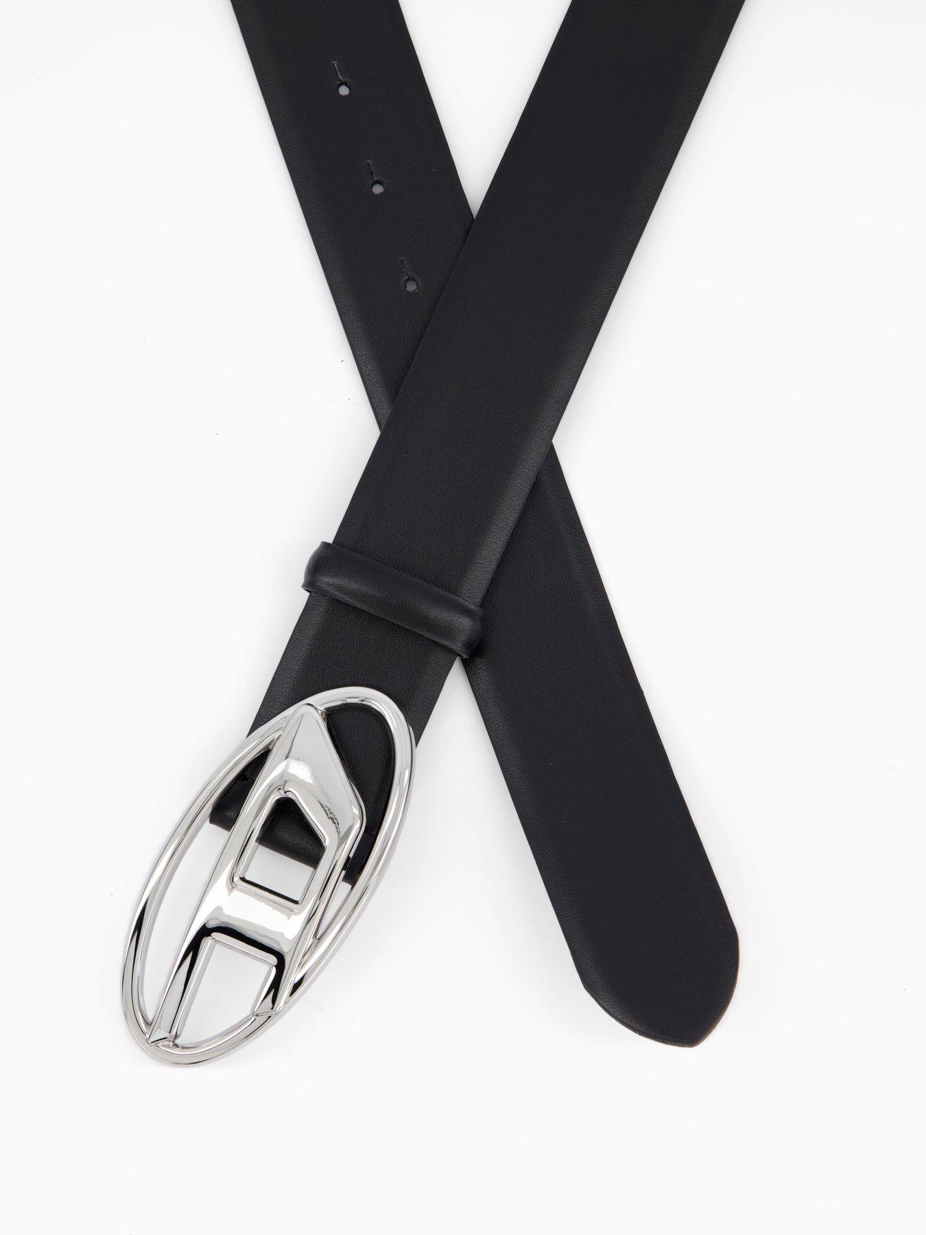 Image 4 of 4 of Diesel D Oval Leather Belt- Black