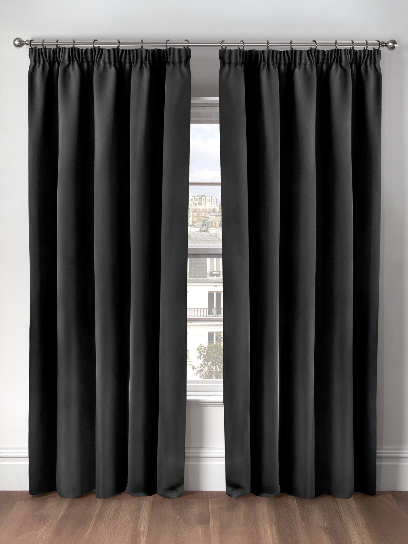 undefined Woven Blackout Pleat Curtains 66x54