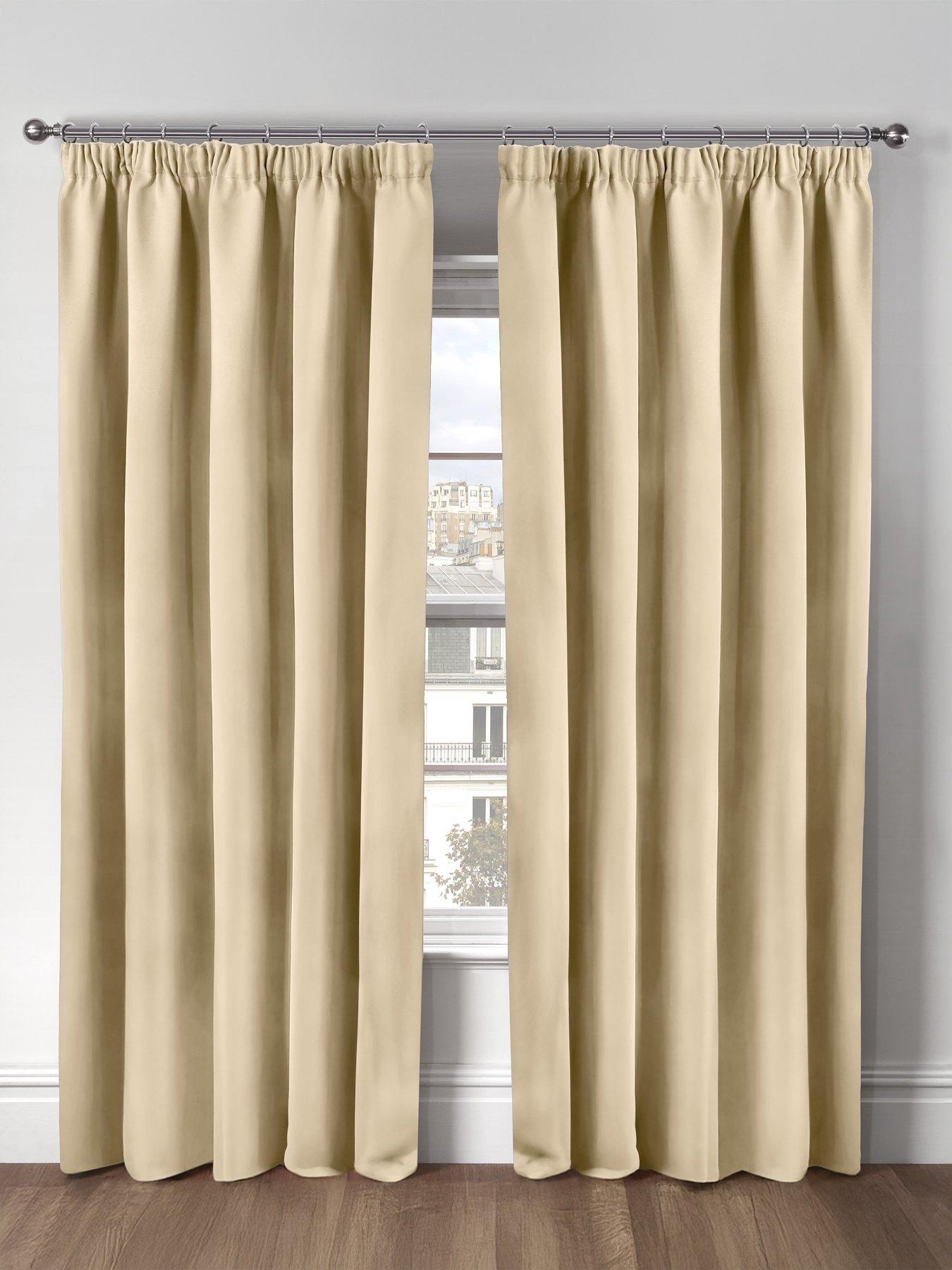 undefined Woven Blackout Pleat Curtains 66x54