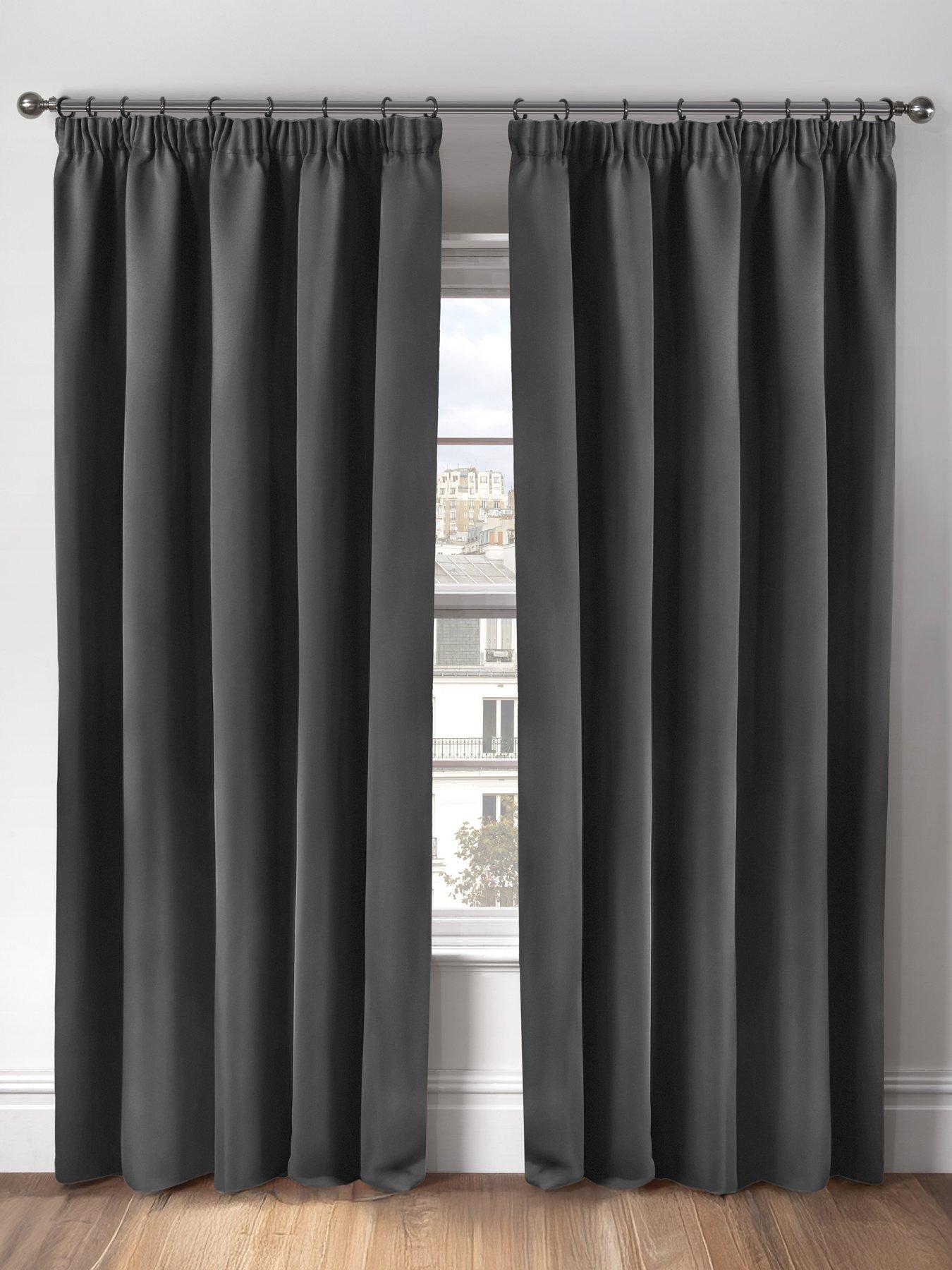 undefined Woven Blackout Pleat Curtains 66x54