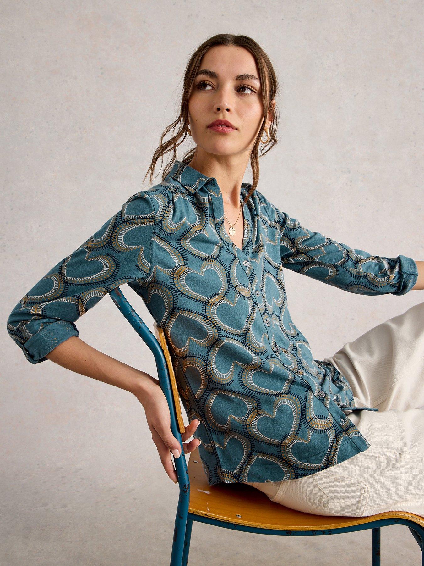 White Stuff Annie Jersey Shirt - Blue