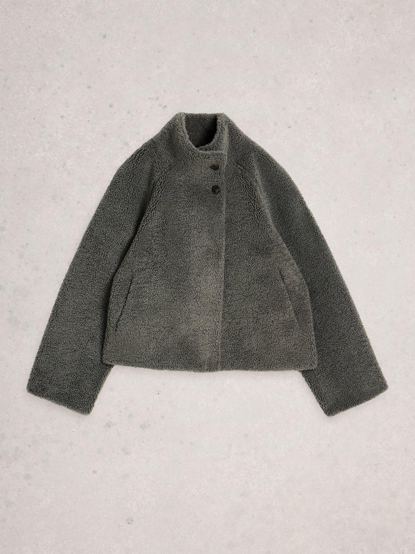 Image 5 of 6 of White Stuff Adley Reversible Borg Jacket - Grey
