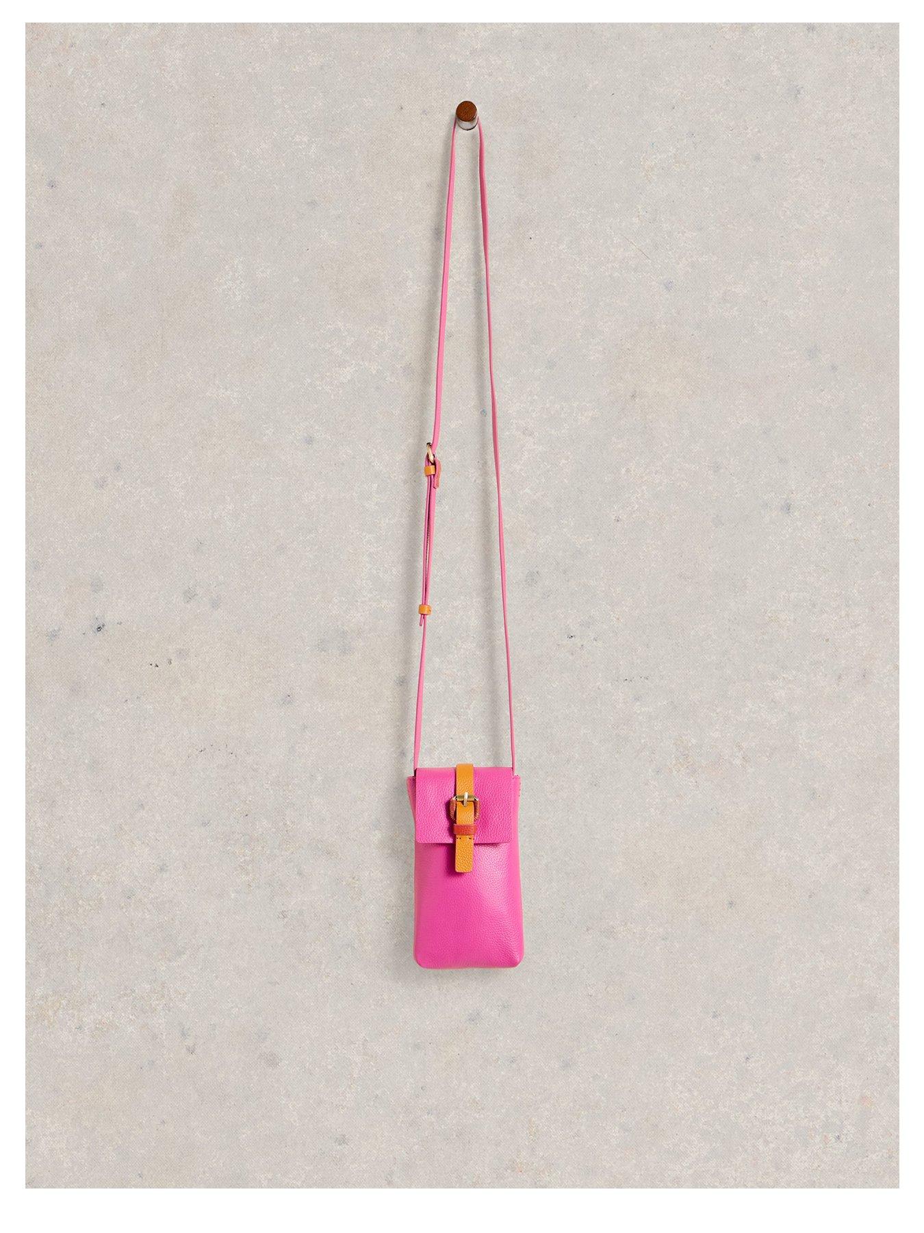 undefined Clara Buckle Leather Phone Bag - Pink