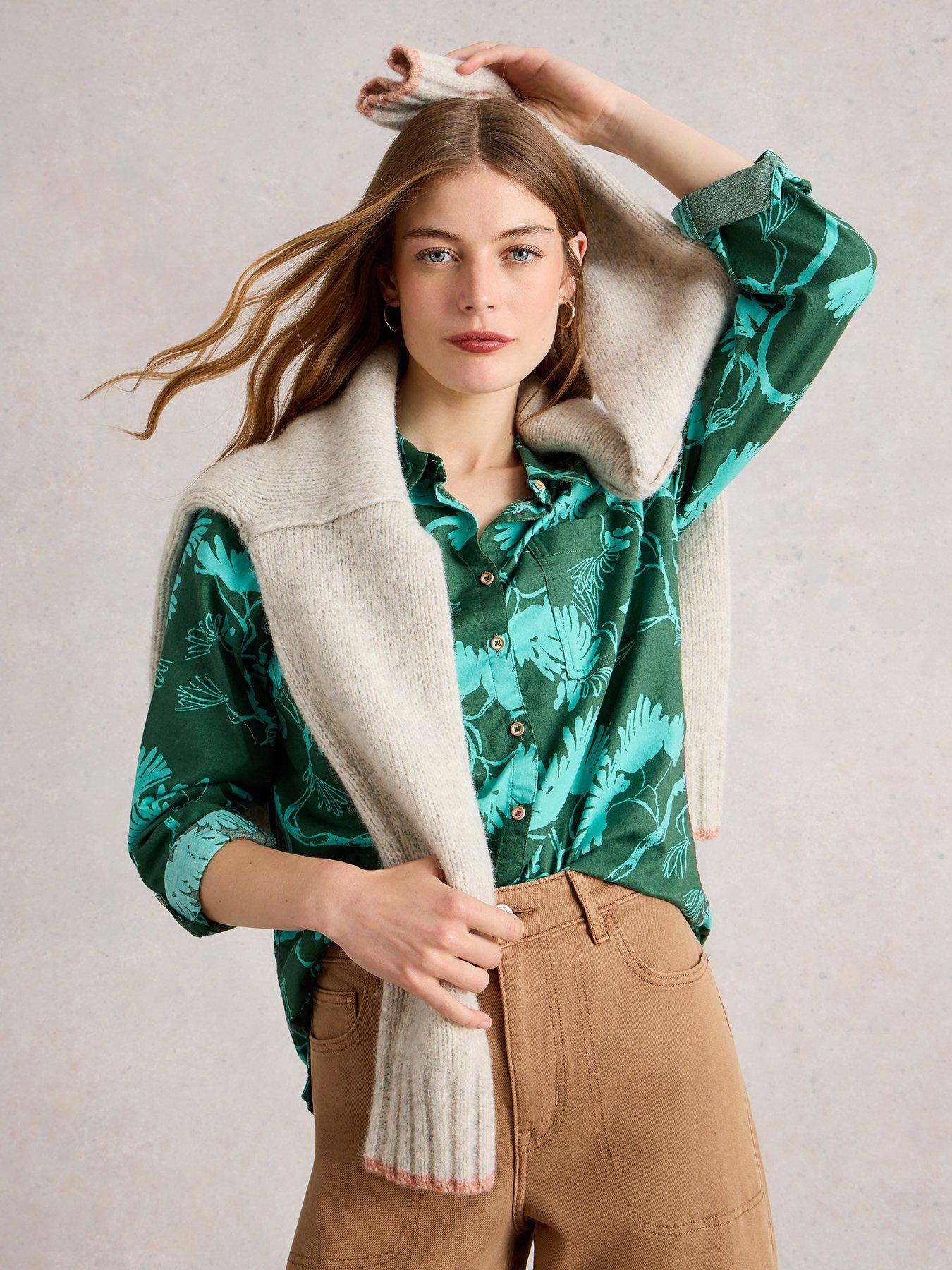 White Stuff Sophie Cotton Shirt - Green