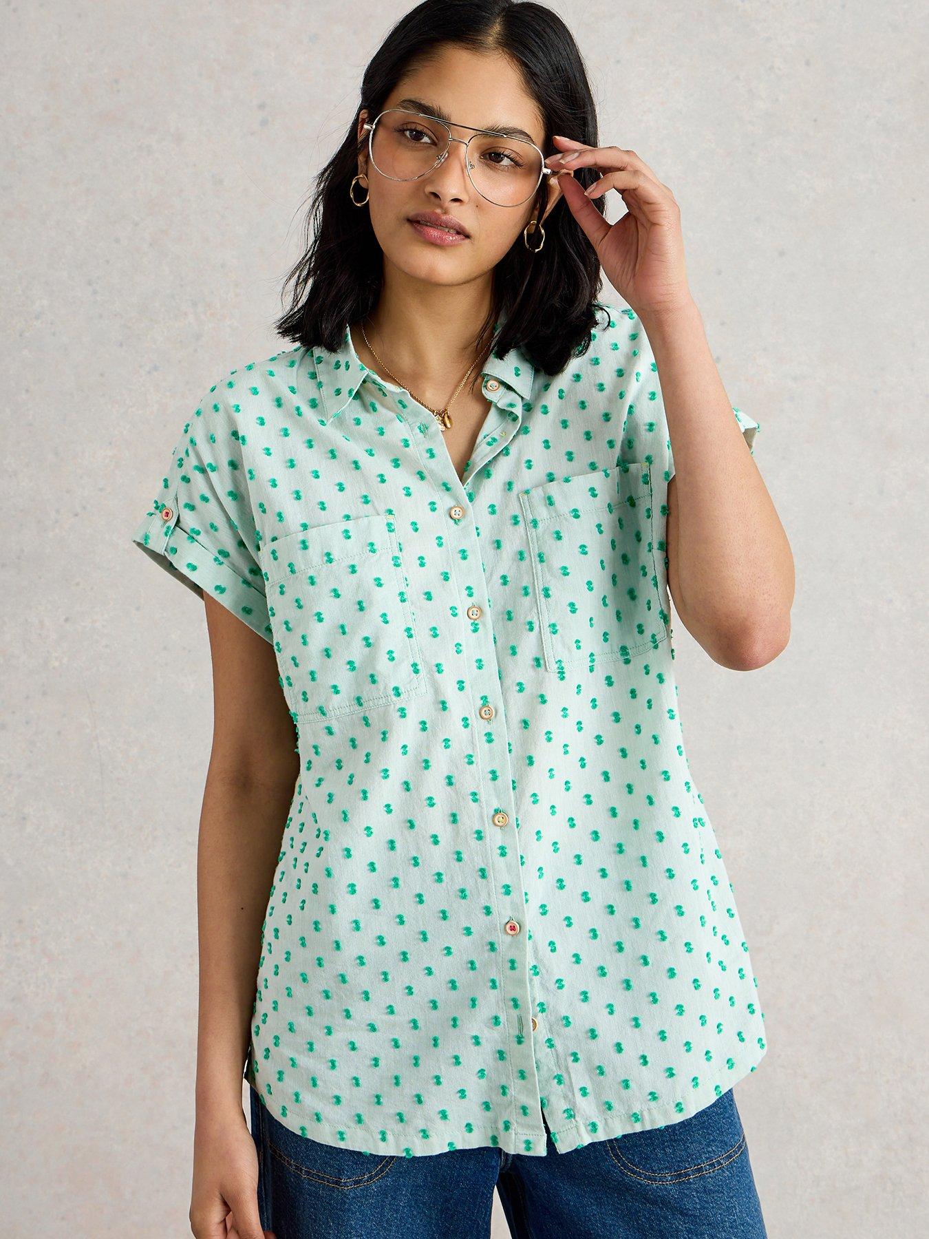 undefined Ellie Cotton Shirt - Green