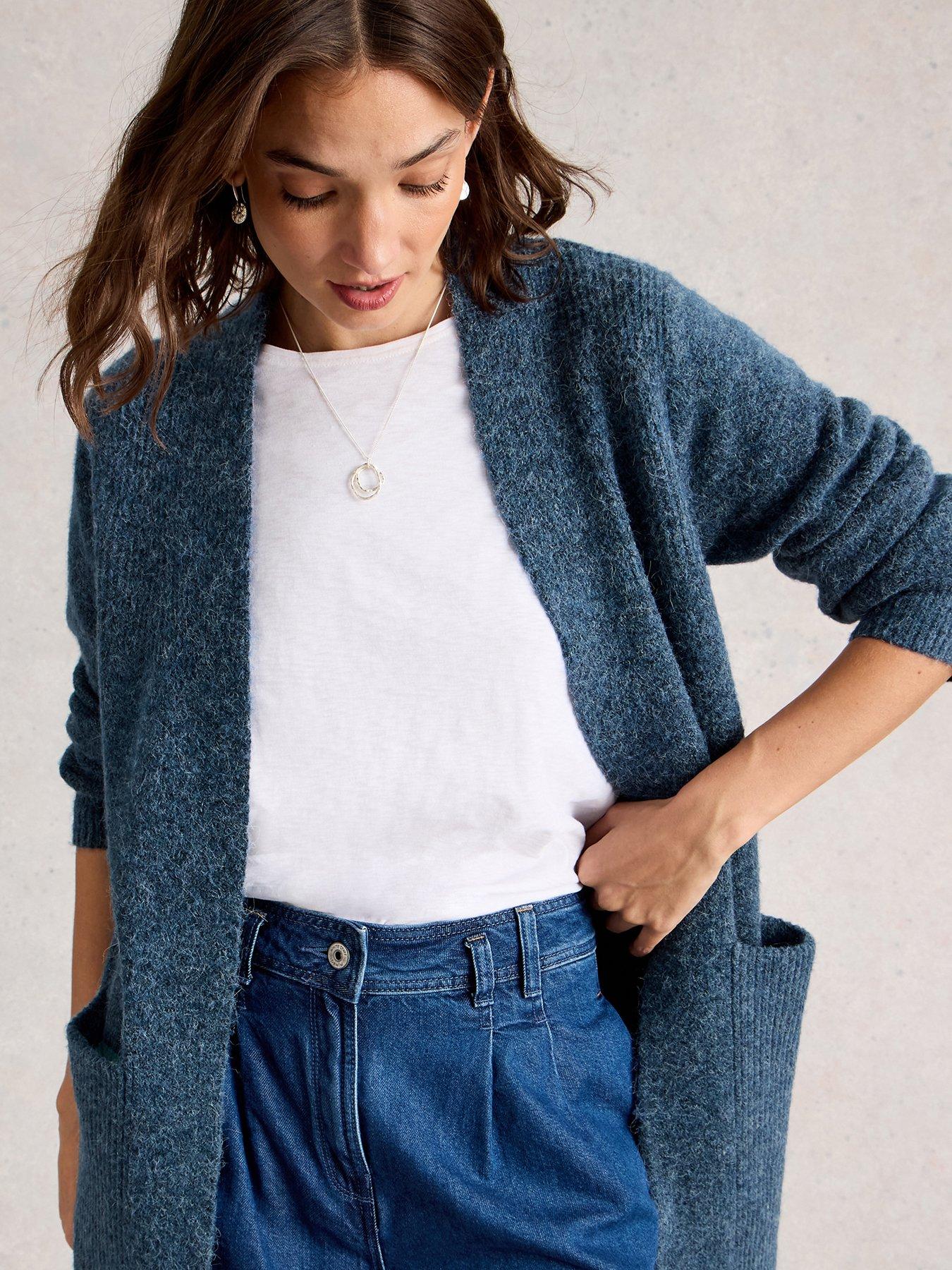 undefined Erin Long Line Cardi - Blue