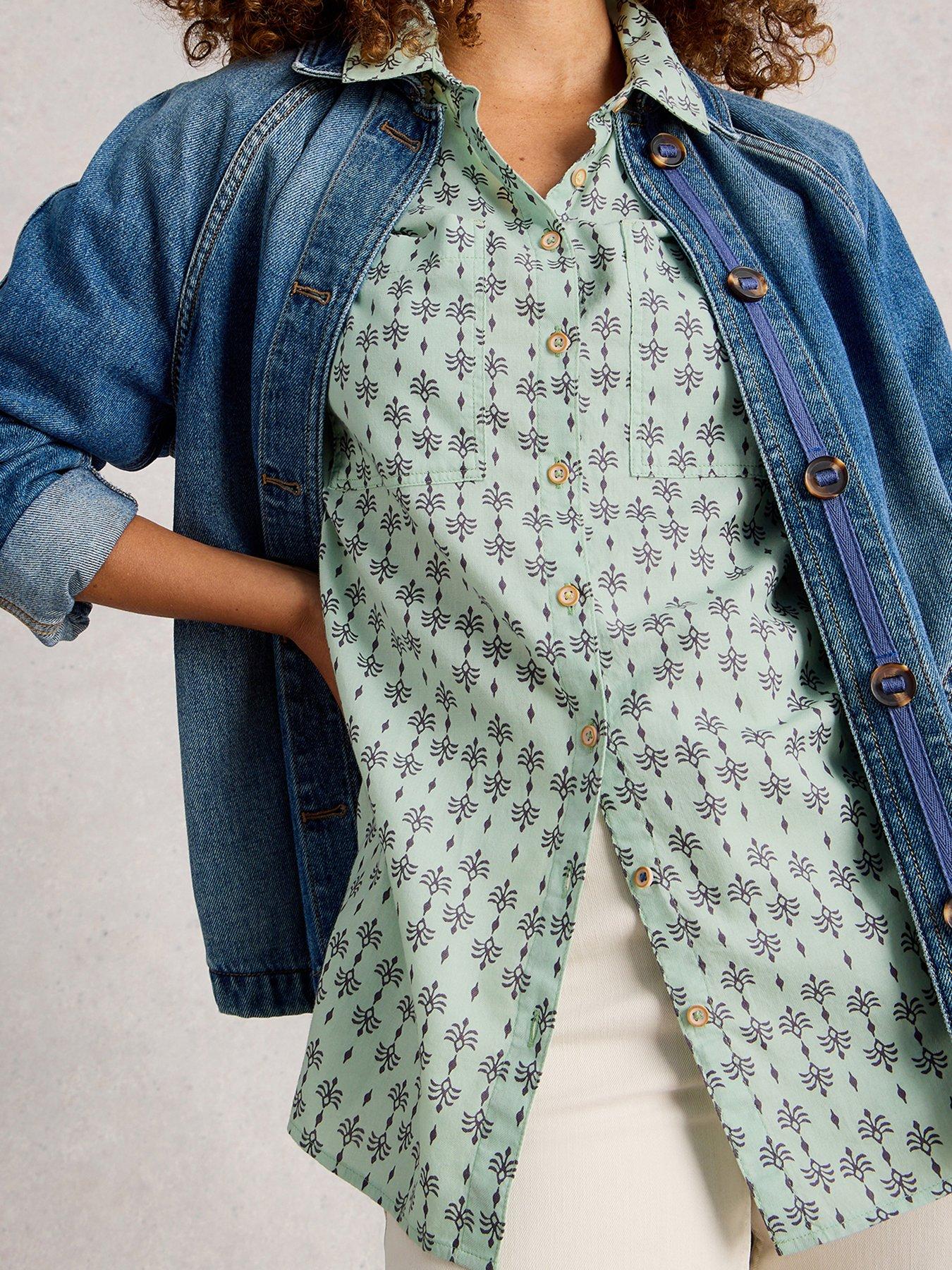 White Stuff Sophie Longline Shirt - Green