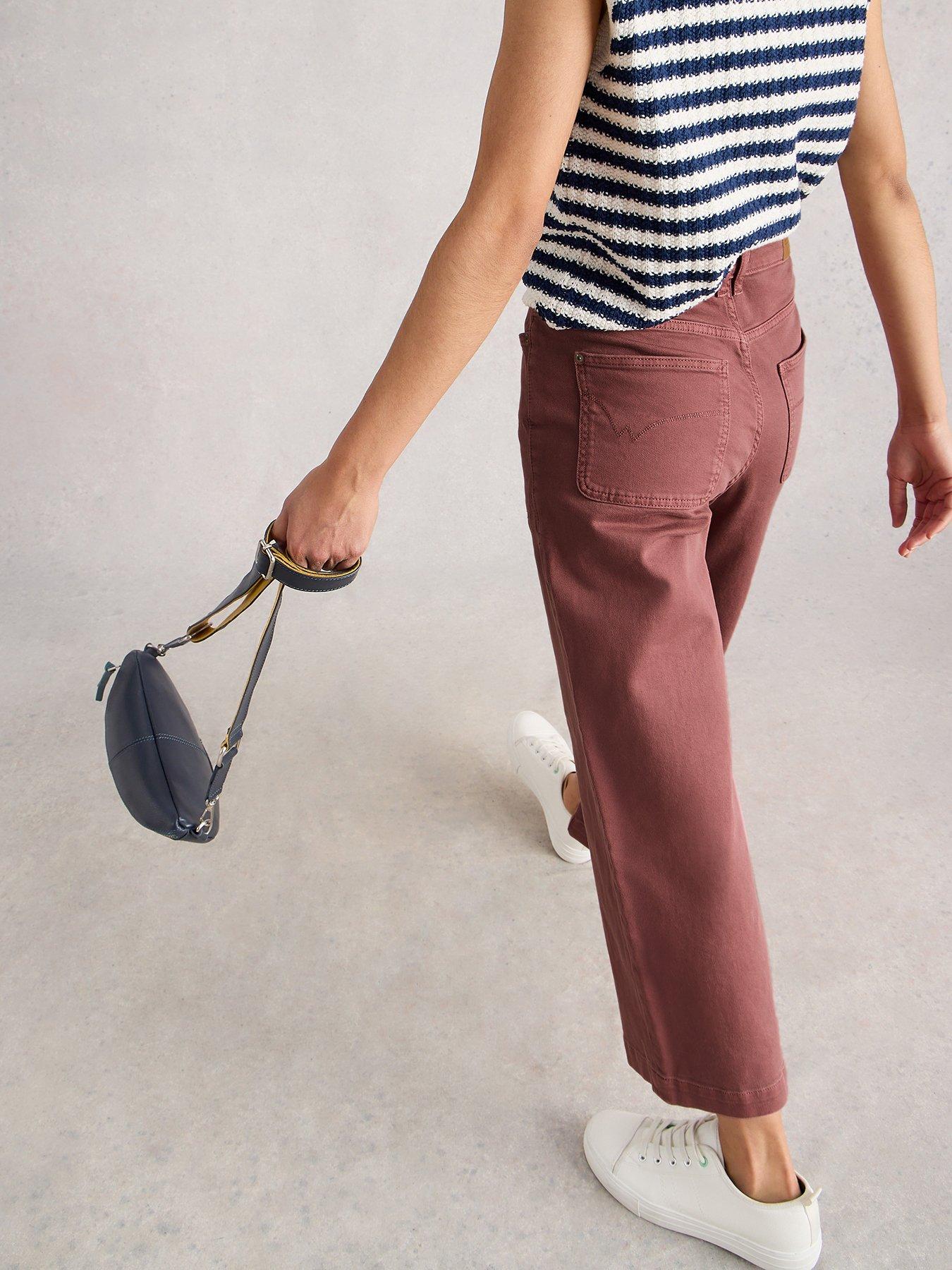 Image 2 of 6 of White Stuff Tia Wide Leg Crop Jean - Pink