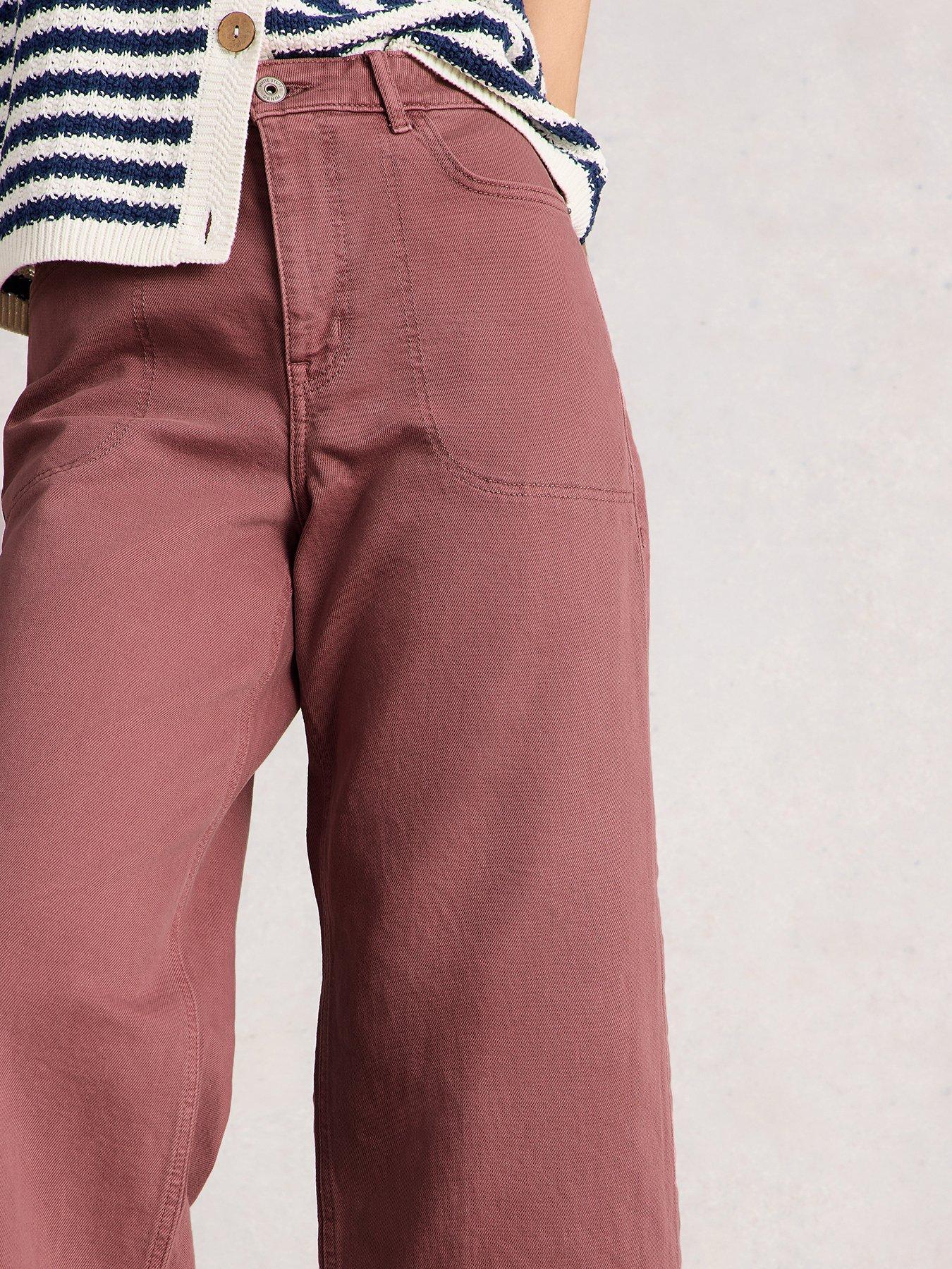 Image 4 of 6 of White Stuff Tia Wide Leg Crop Jean - Pink