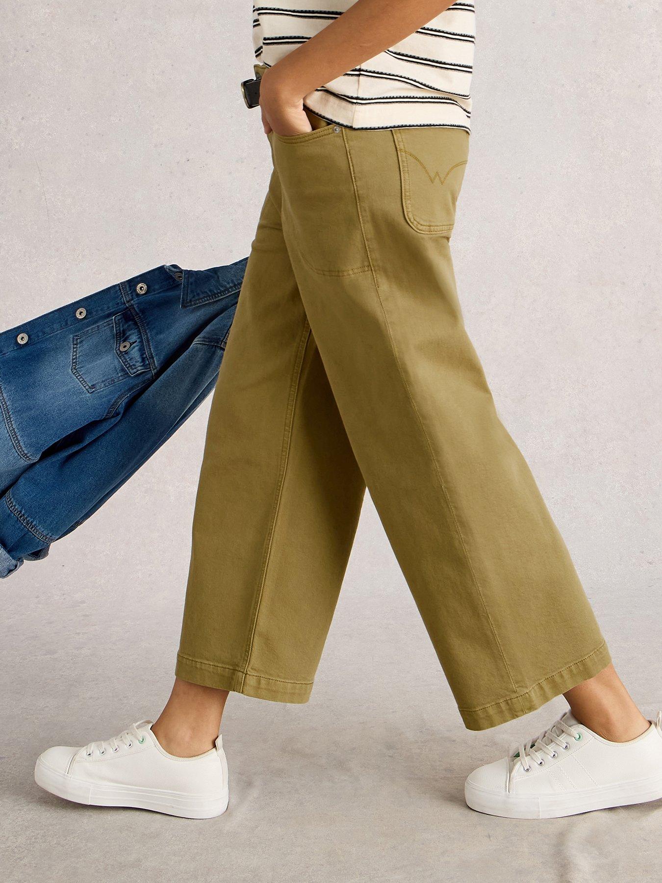 undefined Tia Wide Leg Crop Jean - Green