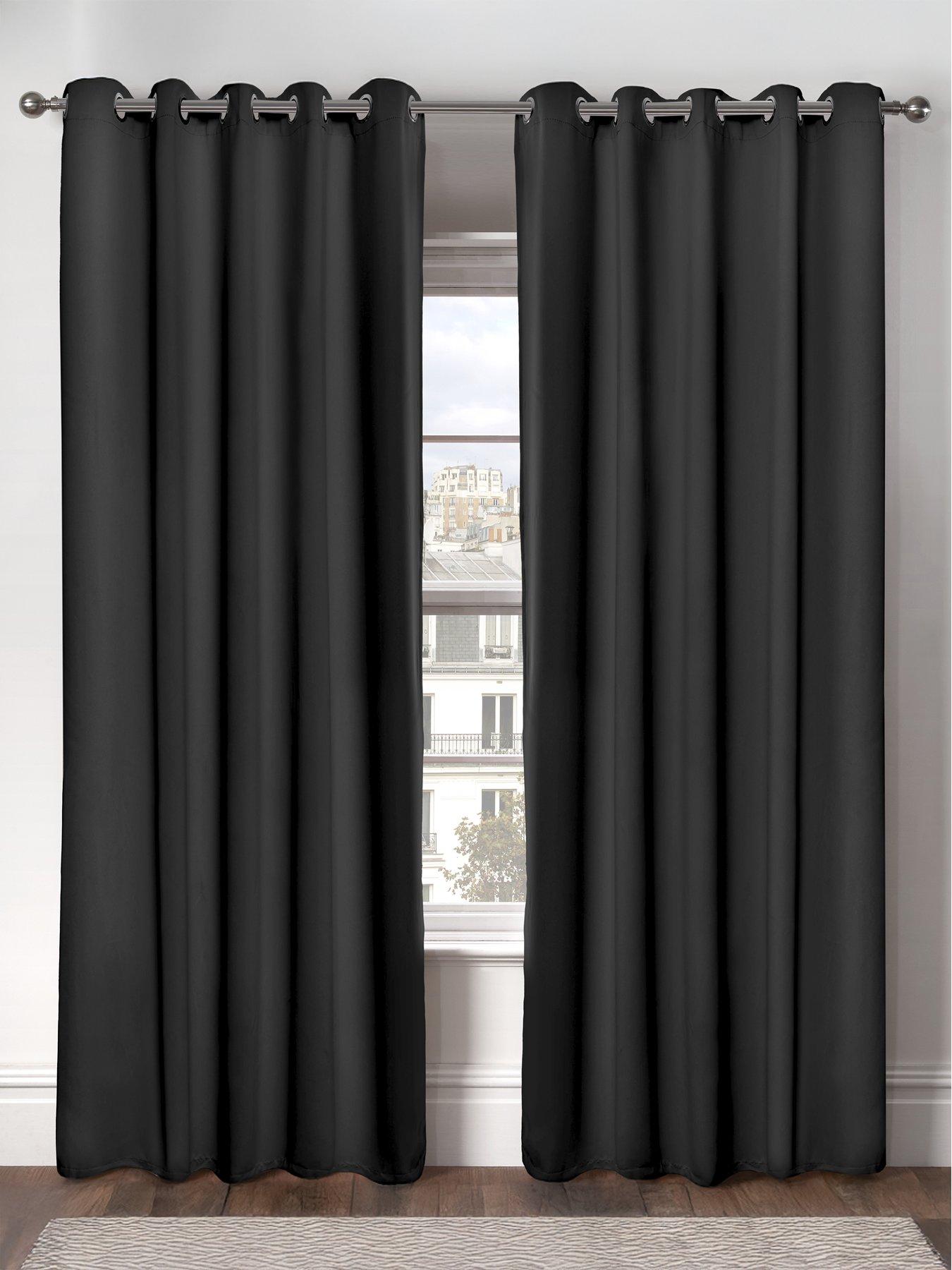 undefined Woven Blackout Eyelet Curtains 46x54