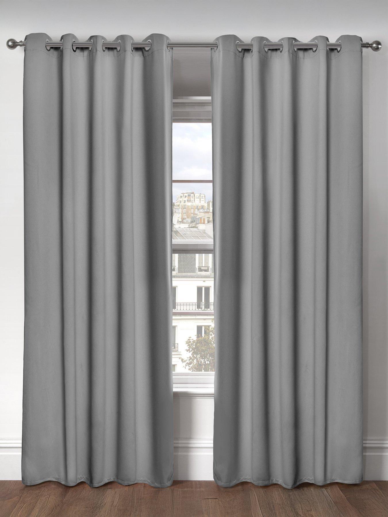 undefined Woven Blackout Eyelet Curtains 46x54