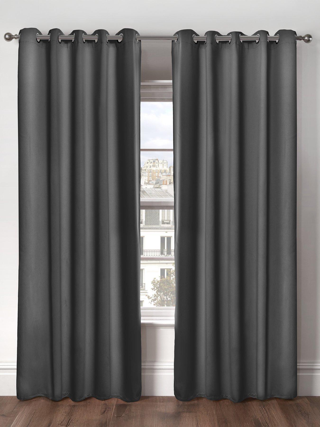 undefined Woven Blackout Eyelet Curtains 46x54