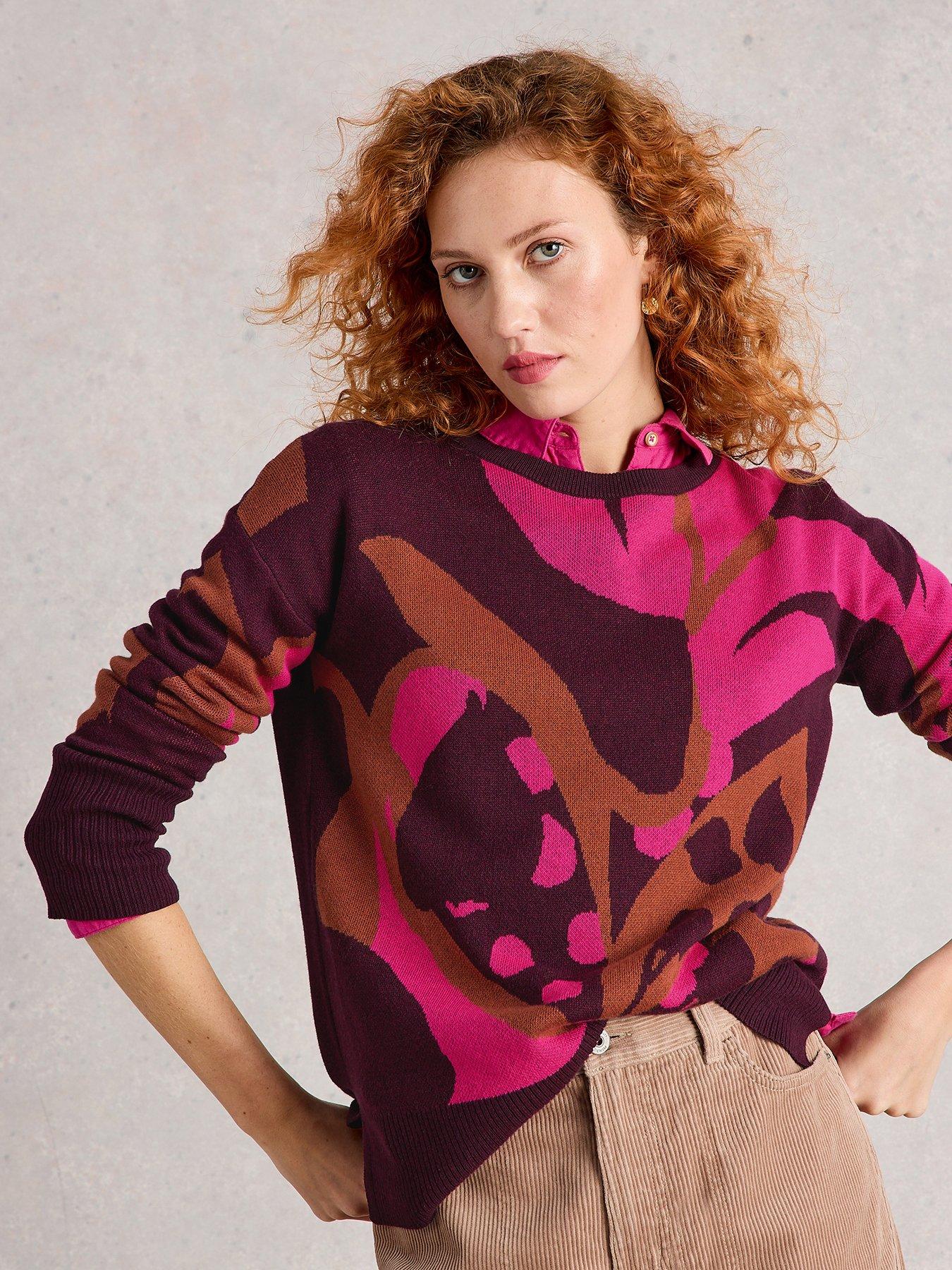 undefined Olive Colourblock Jumper - Purple