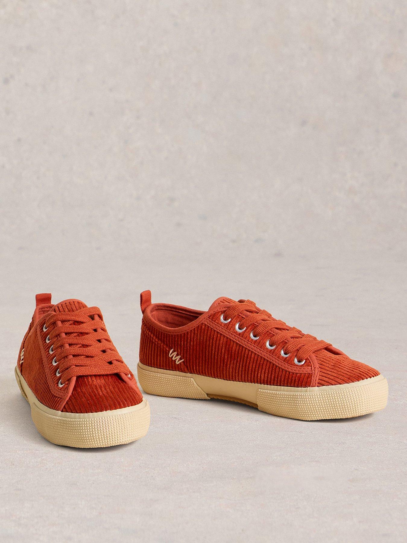 Image 2 of 4 of White Stuff Pippa Cord Lace Up Trainer - Orange