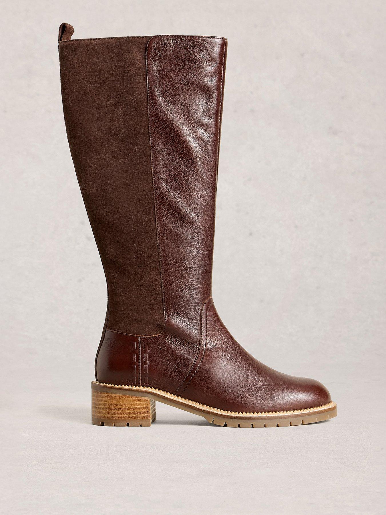 undefined Serena Leather Knee High Boot - Brown