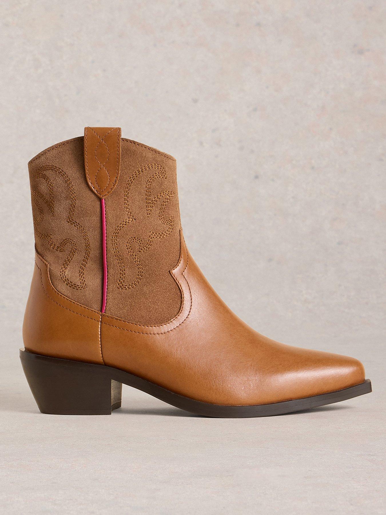 White Stuff Beau Western Boot - Beige
