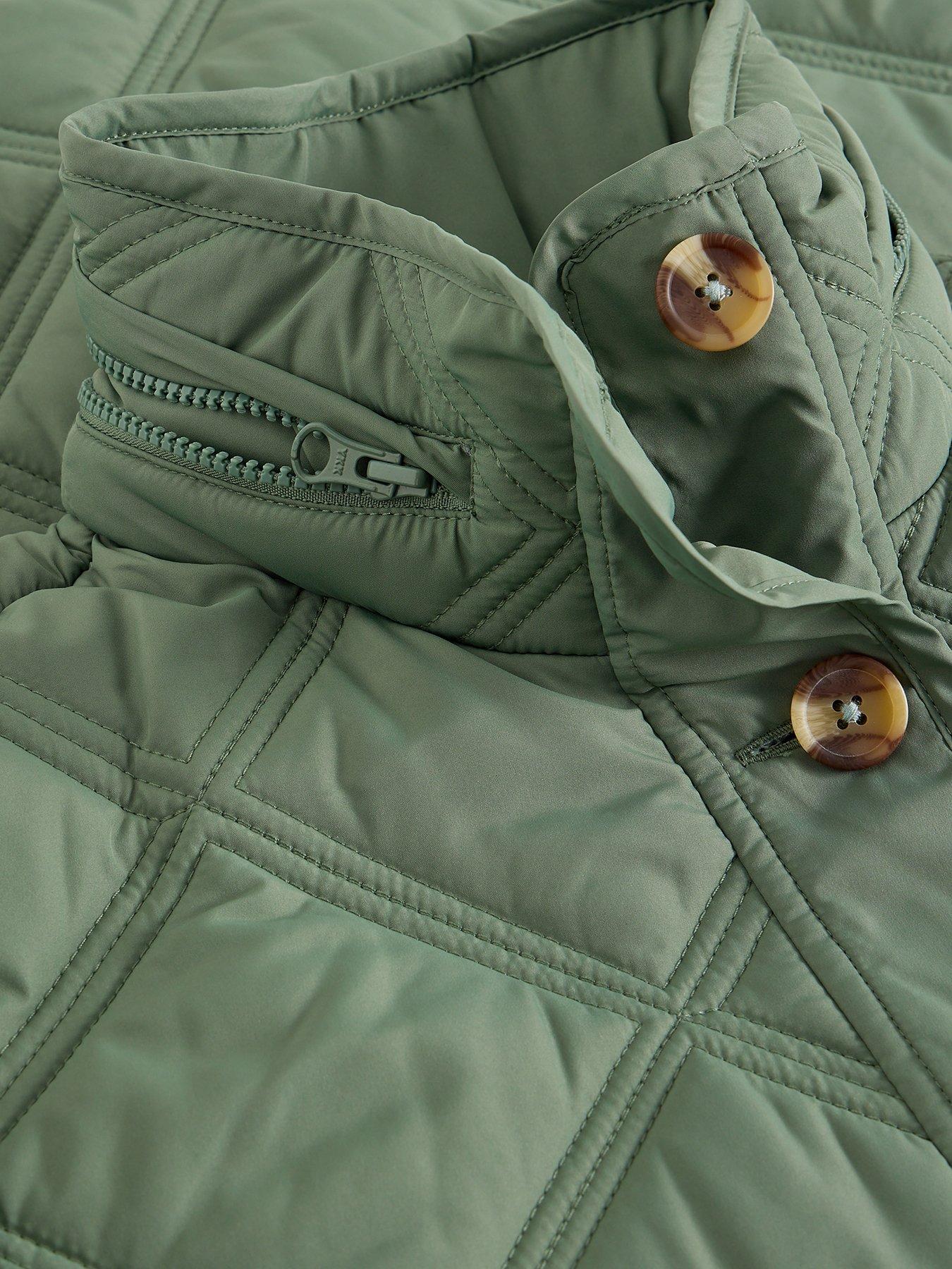 Image 6 of 6 of White Stuff Edie Quilted Coat - Green