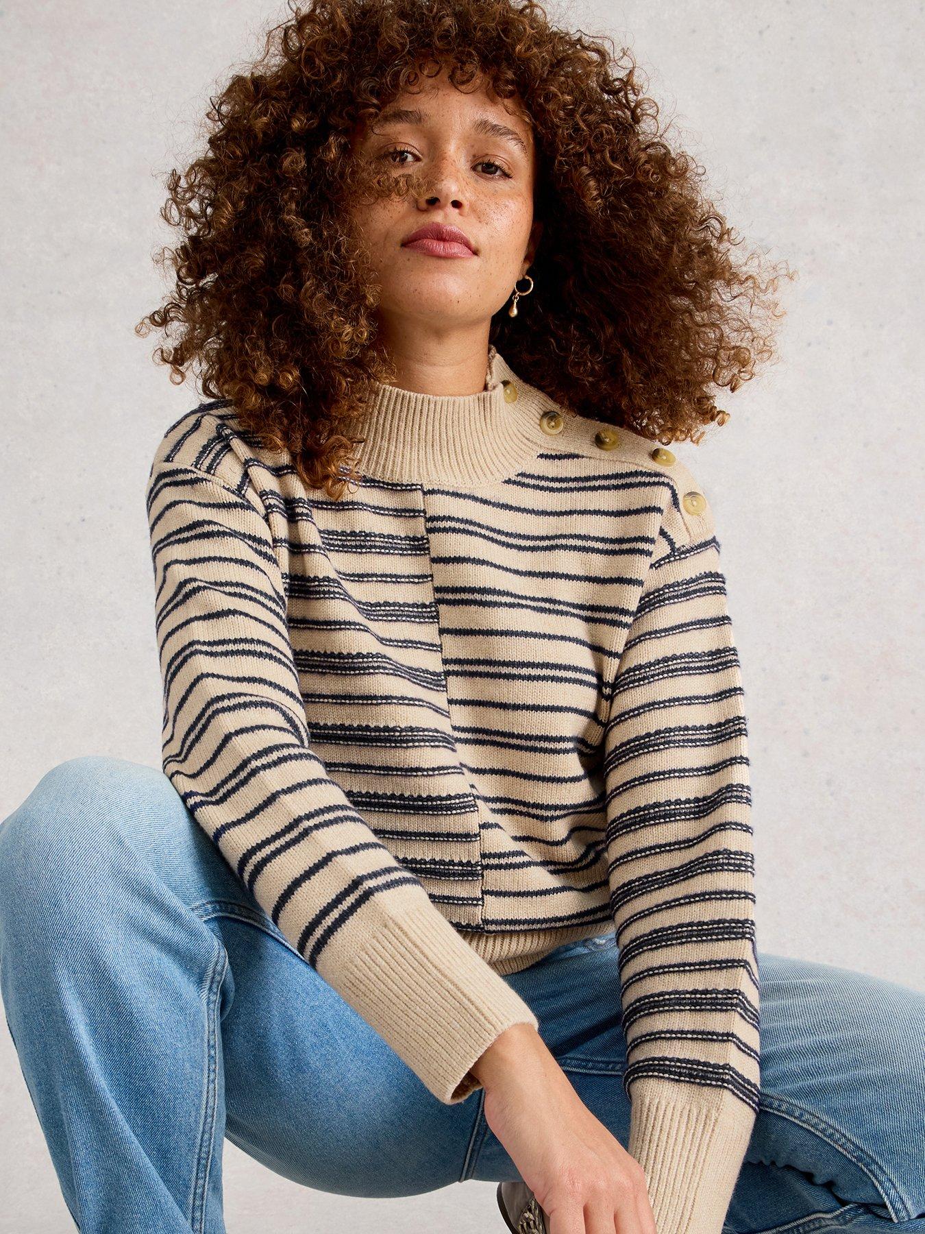 White Stuff Mix Stripe Jumper - Beige