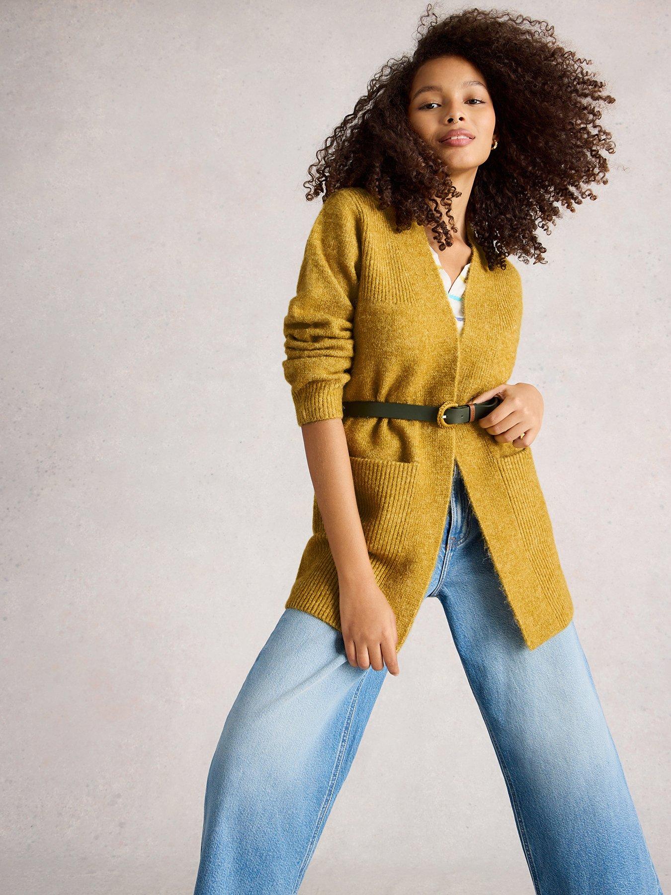 undefined Erin Long Line Cardi - Yellow