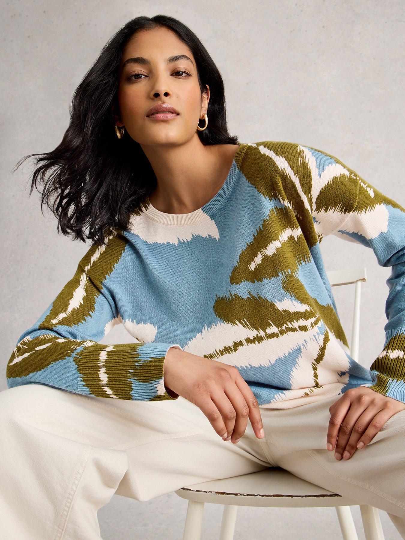 undefined Olive Print Jumper - Blue