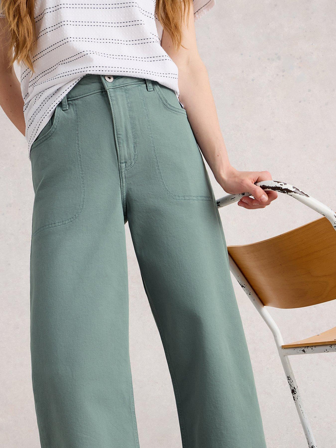 Image 4 of 6 of White Stuff Tia Wide Leg Crop Jean - Blue