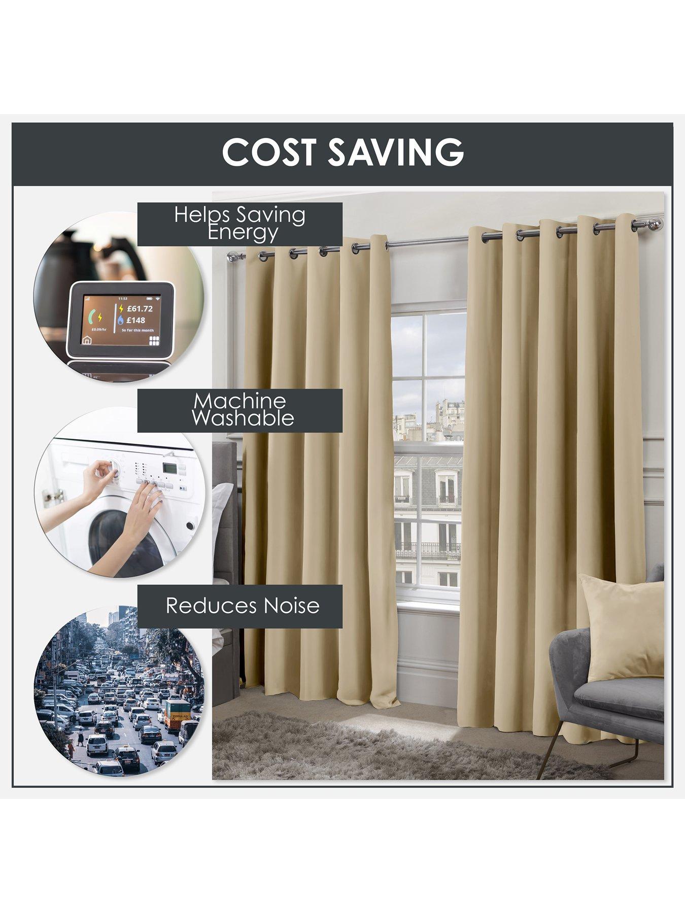 Image 6 of 7 of The Very Collection Woven Blackout Eyelet Curtains 46x54