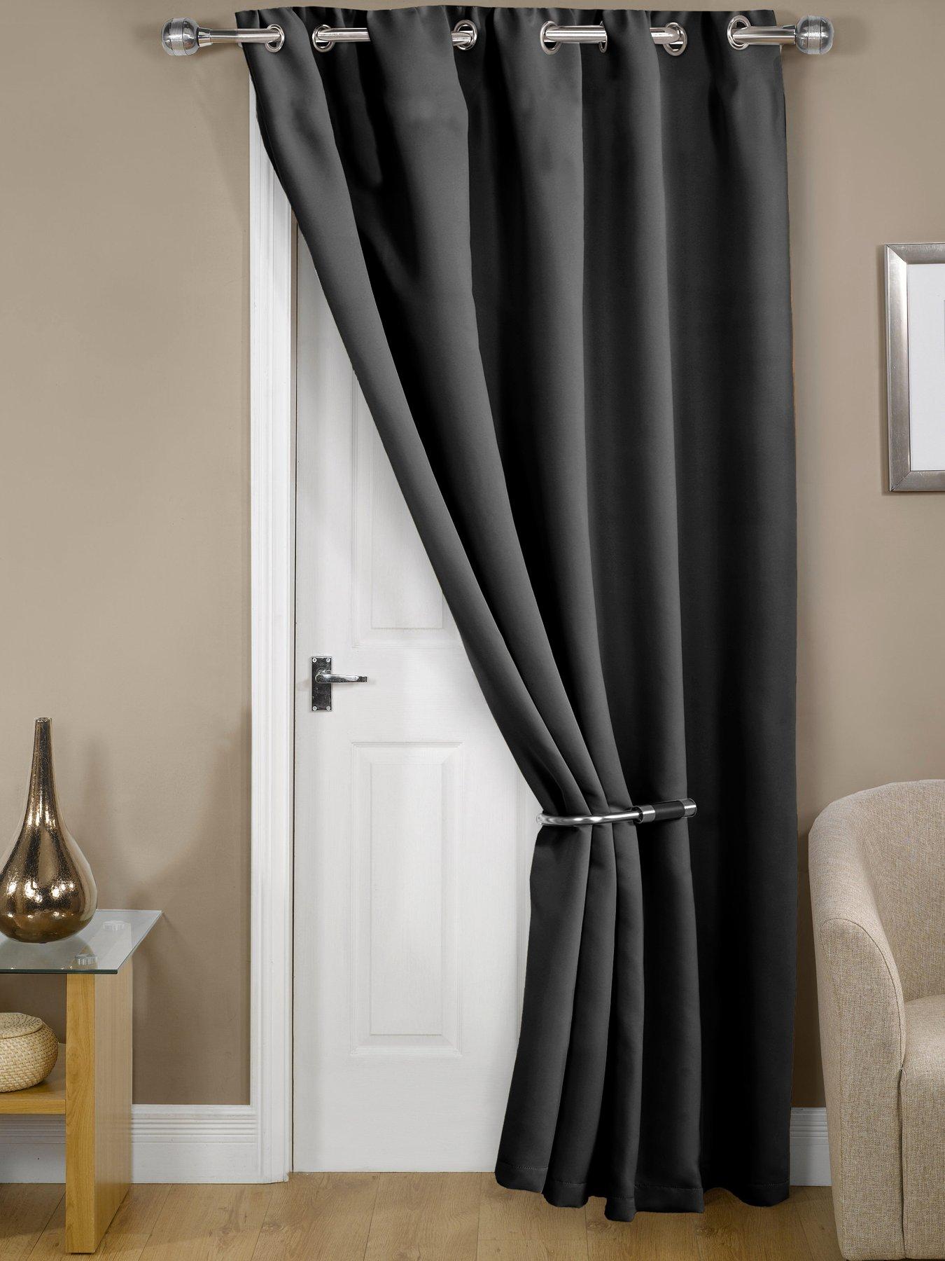 Home & Garden | 117x229 cm | Blackout Curtains | Black | Very